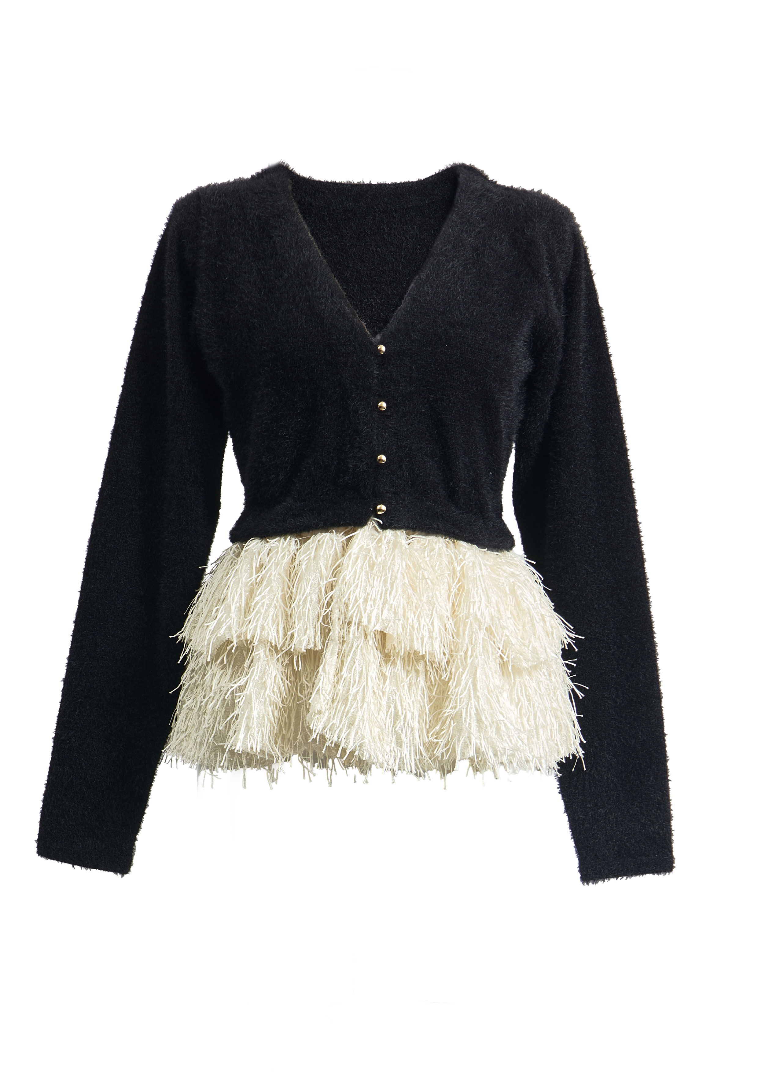 【JOUR by Crayme,】Fringe Peplum Cardigan