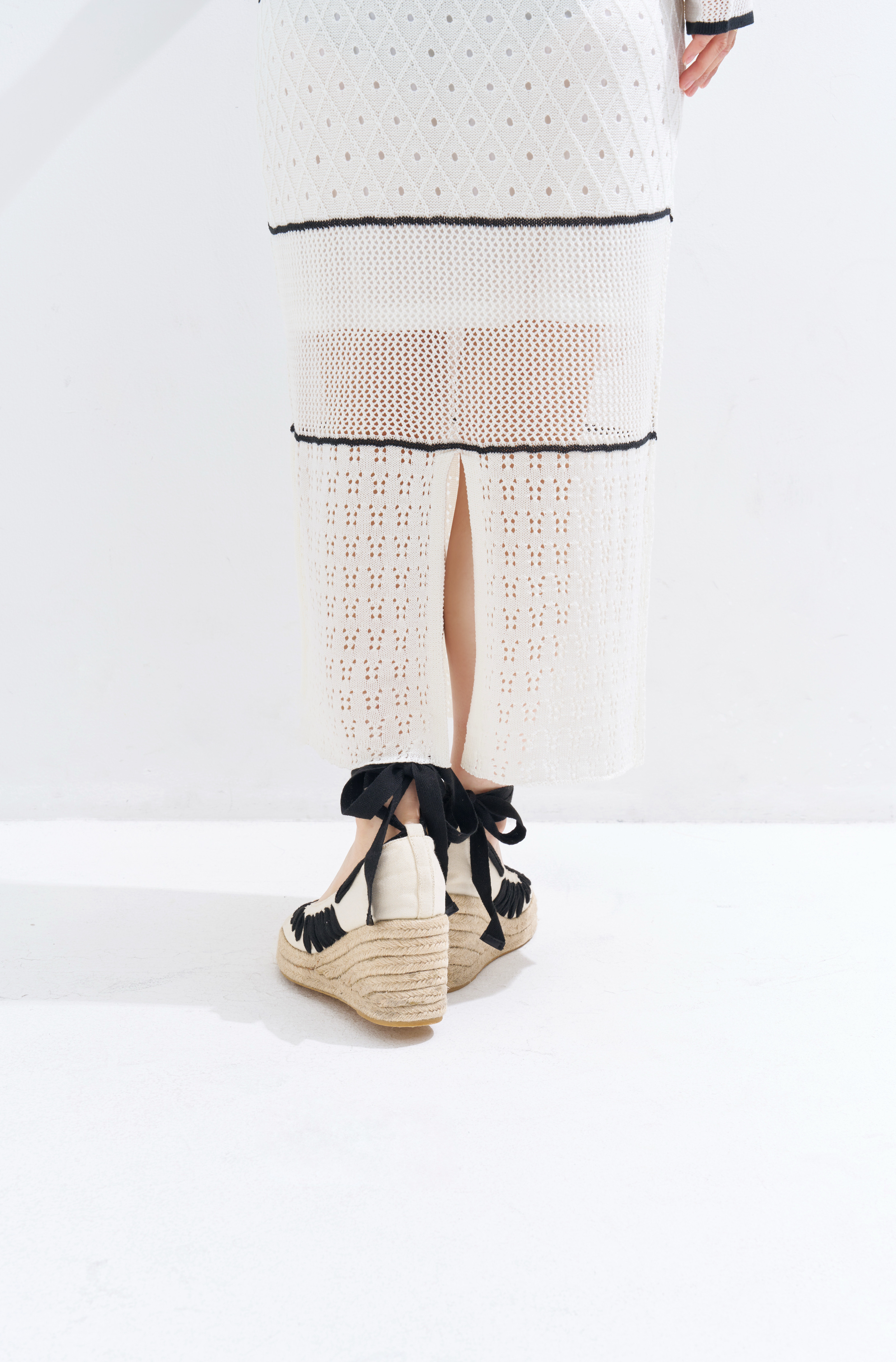 【JOUR by Crayme,】Crochet Knit Dress Set