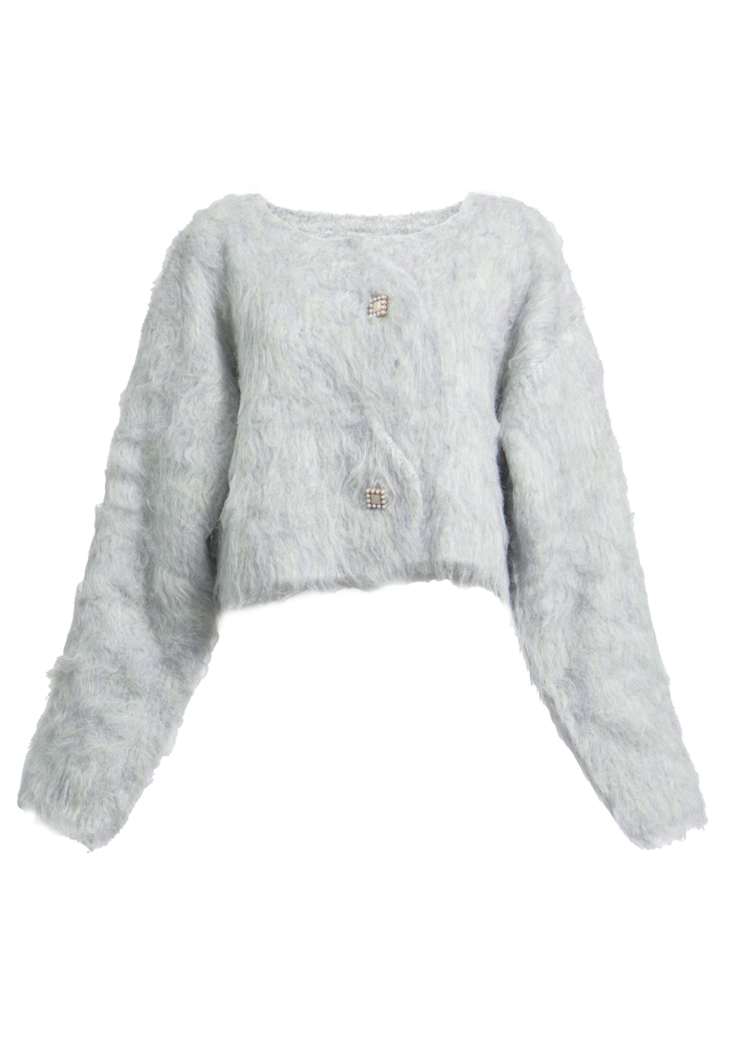 Scallop Shaggy Knit Cardigan