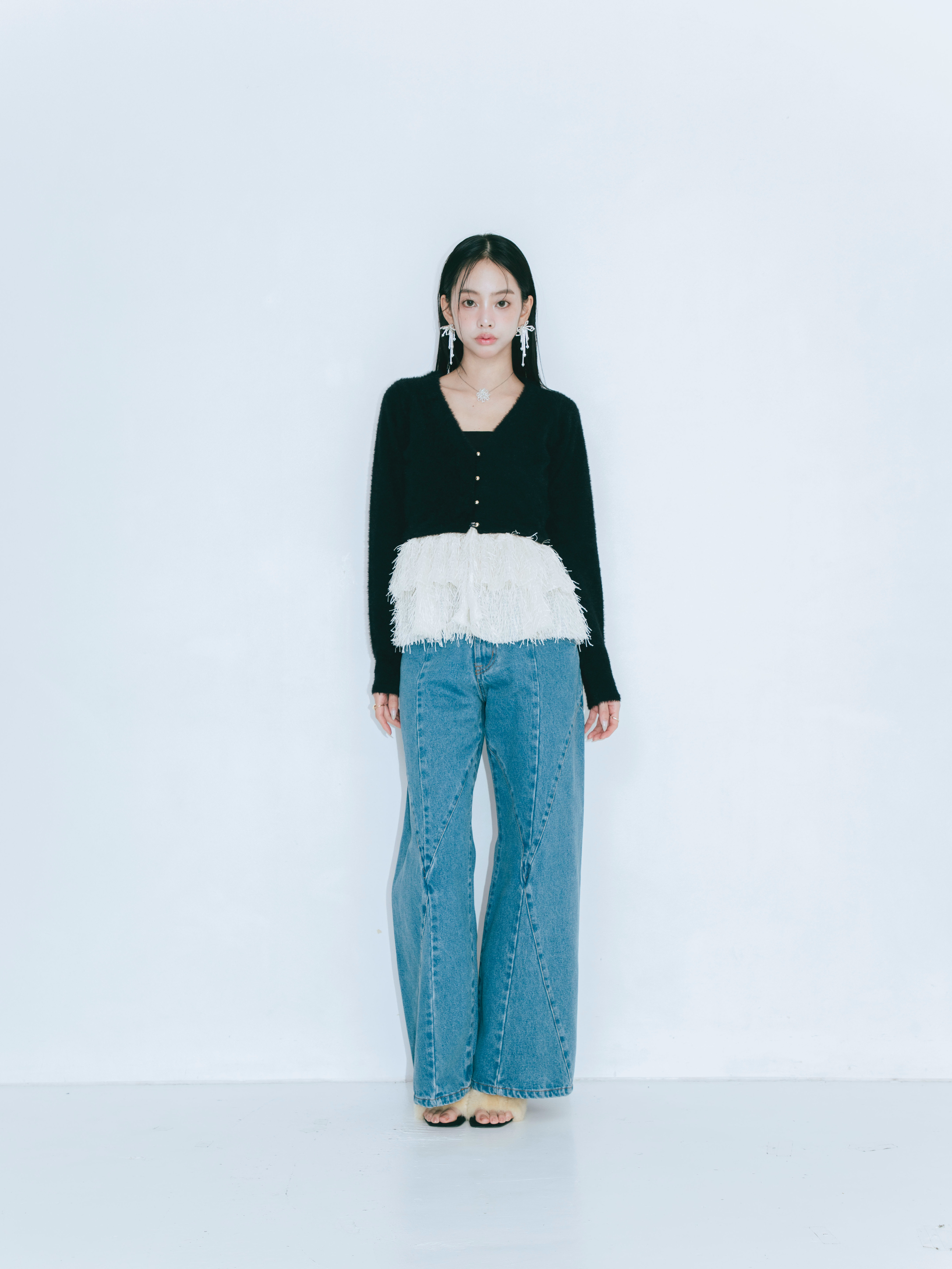 【JOUR by Crayme,】Fringe Peplum Cardigan