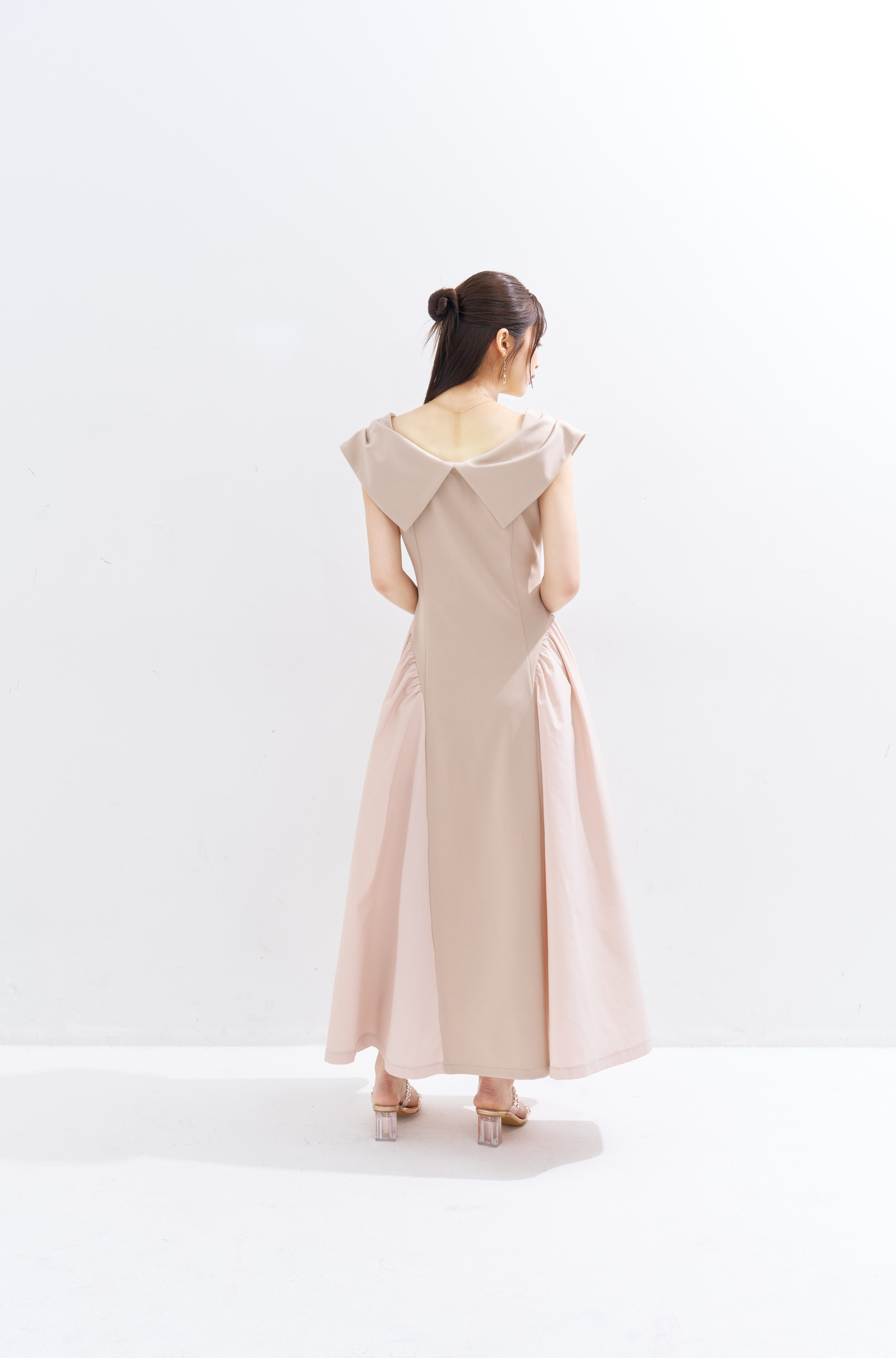 【JOUR by Crayme,】Ribbon Collar Dual Dress