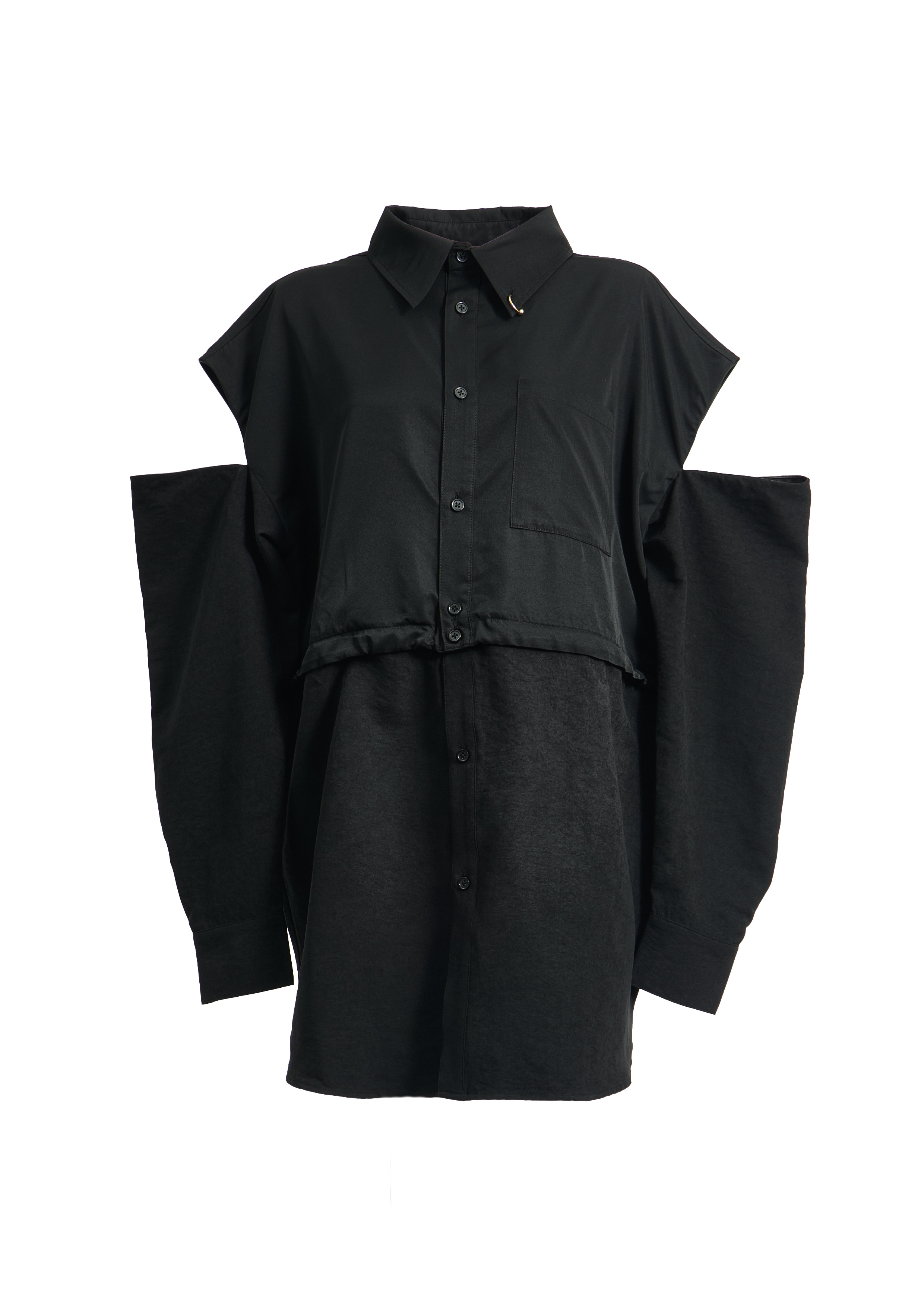 【JOUR by Crayme,】2way Slit Mix Shirt