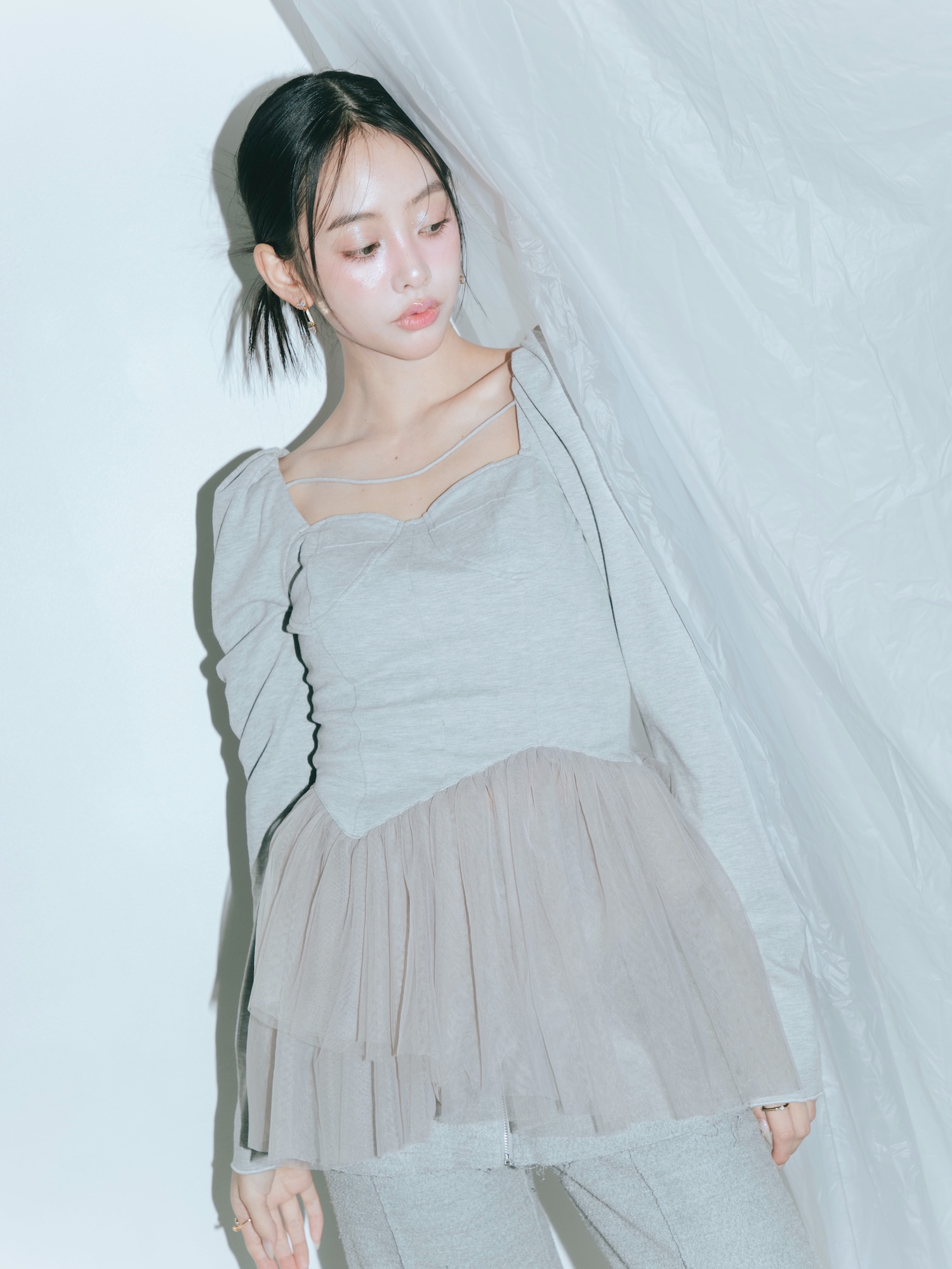 Peplum Tulle Bustier Tops