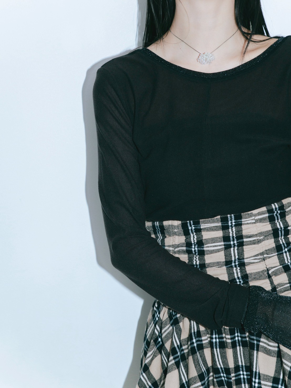 【JOUR by Crayme,】Mix Sheer Tops
