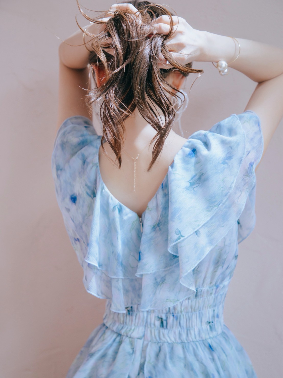 Watercolor Ruffle Dress