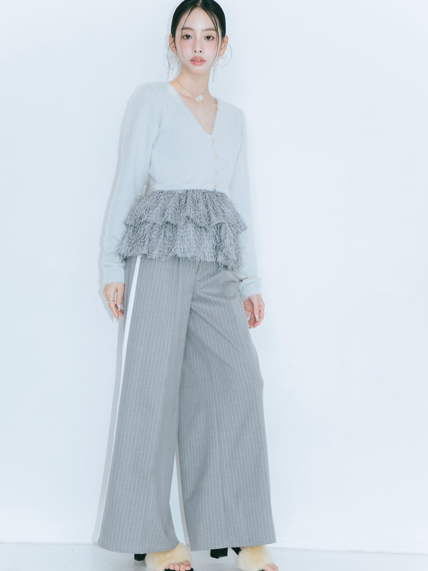 【JOUR by Crayme,】Fringe Peplum Cardigan