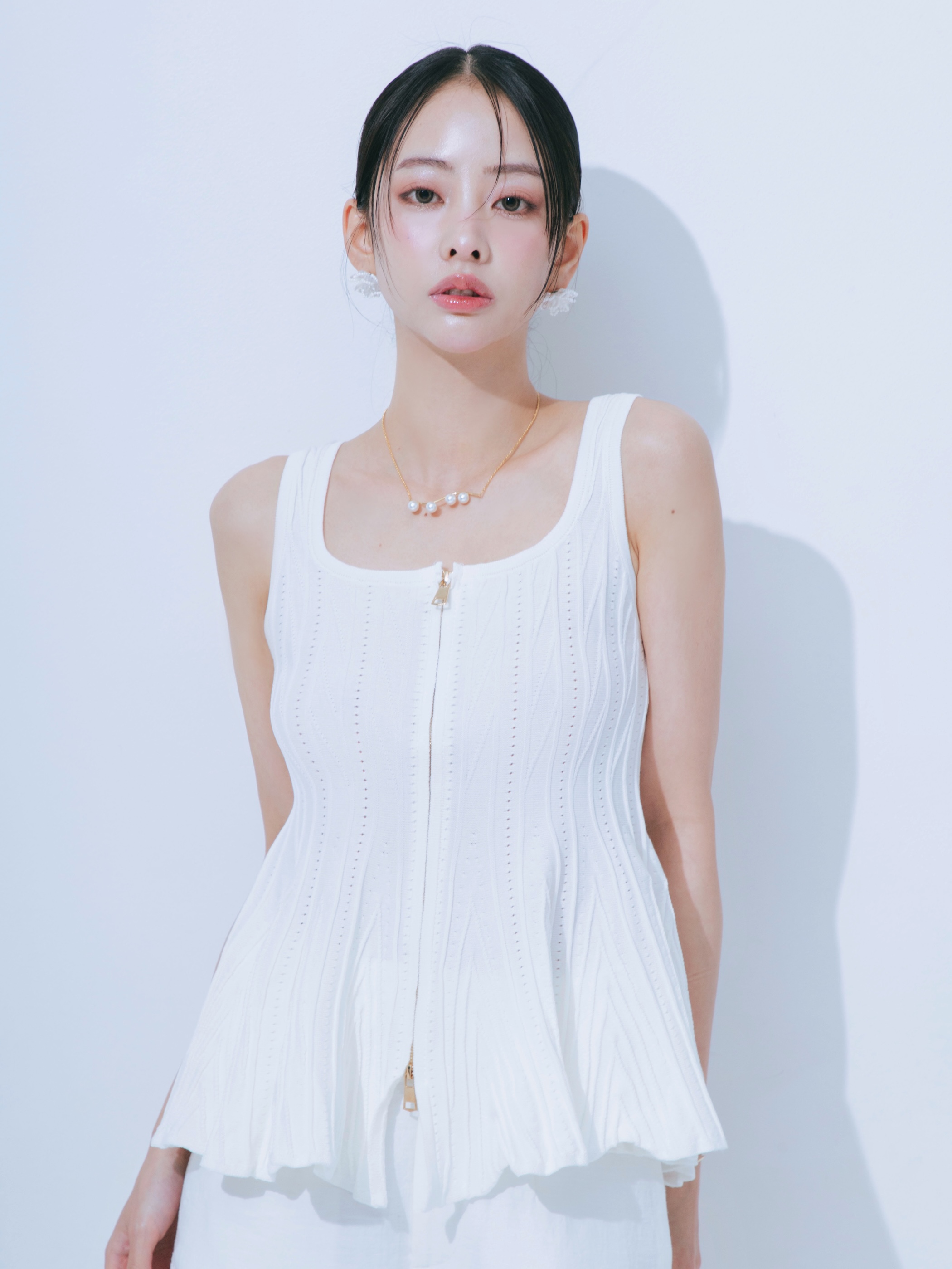 【JOUR by Crayme,】Emboss Peplum Knit