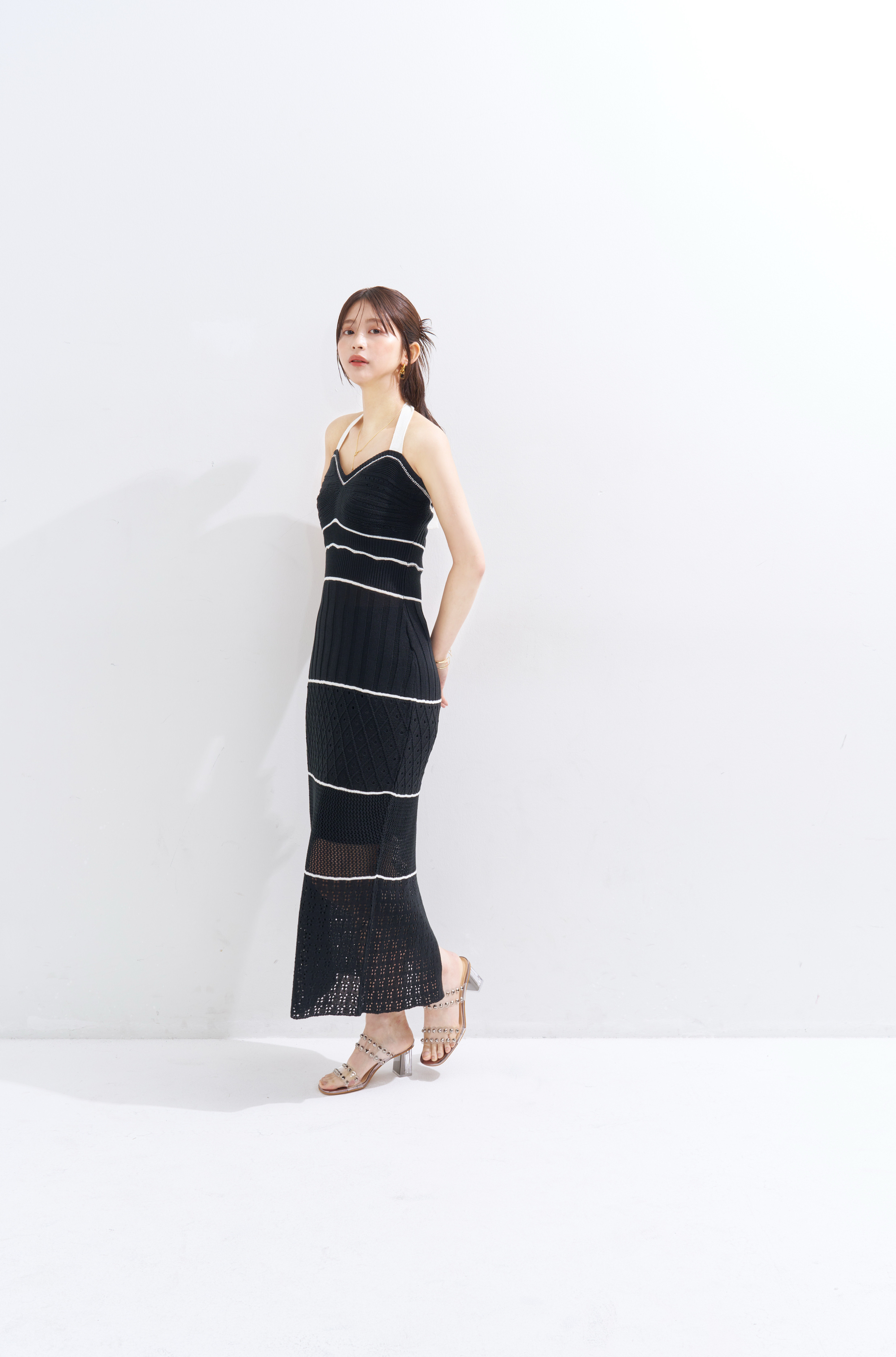 【JOUR by Crayme,】Crochet Knit Dress Set