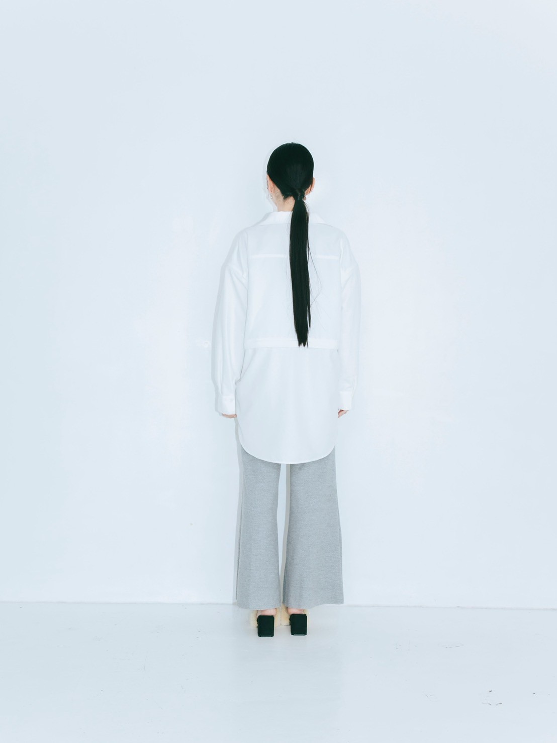 【JOUR by Crayme,】2way Slit Mix Shirt