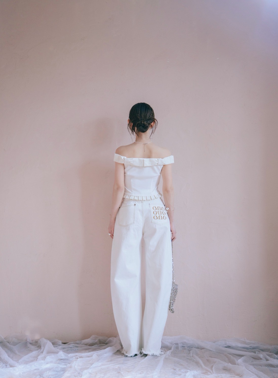 Slit Barrel Denim Pants