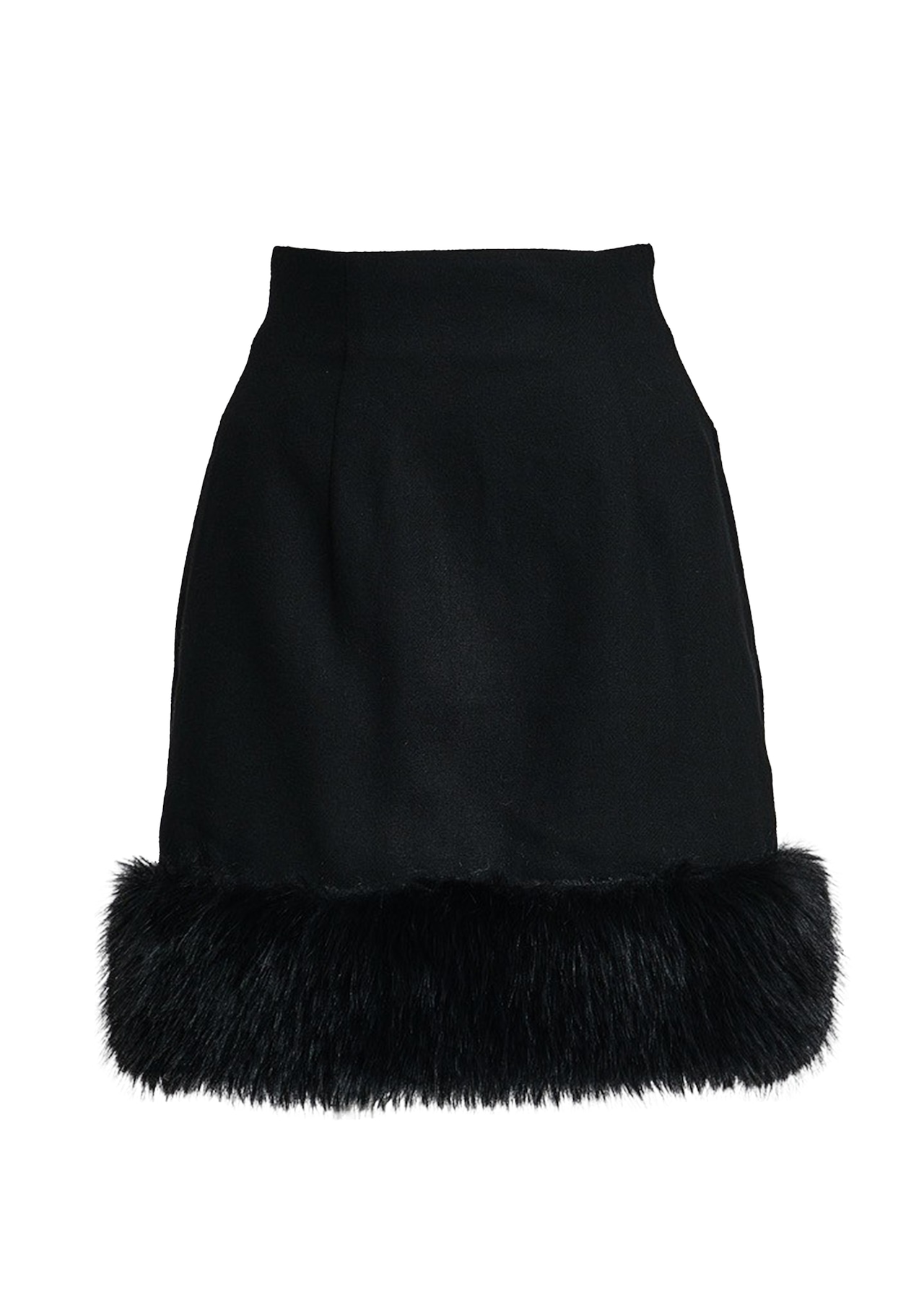 Fur Trim Mini Skirt