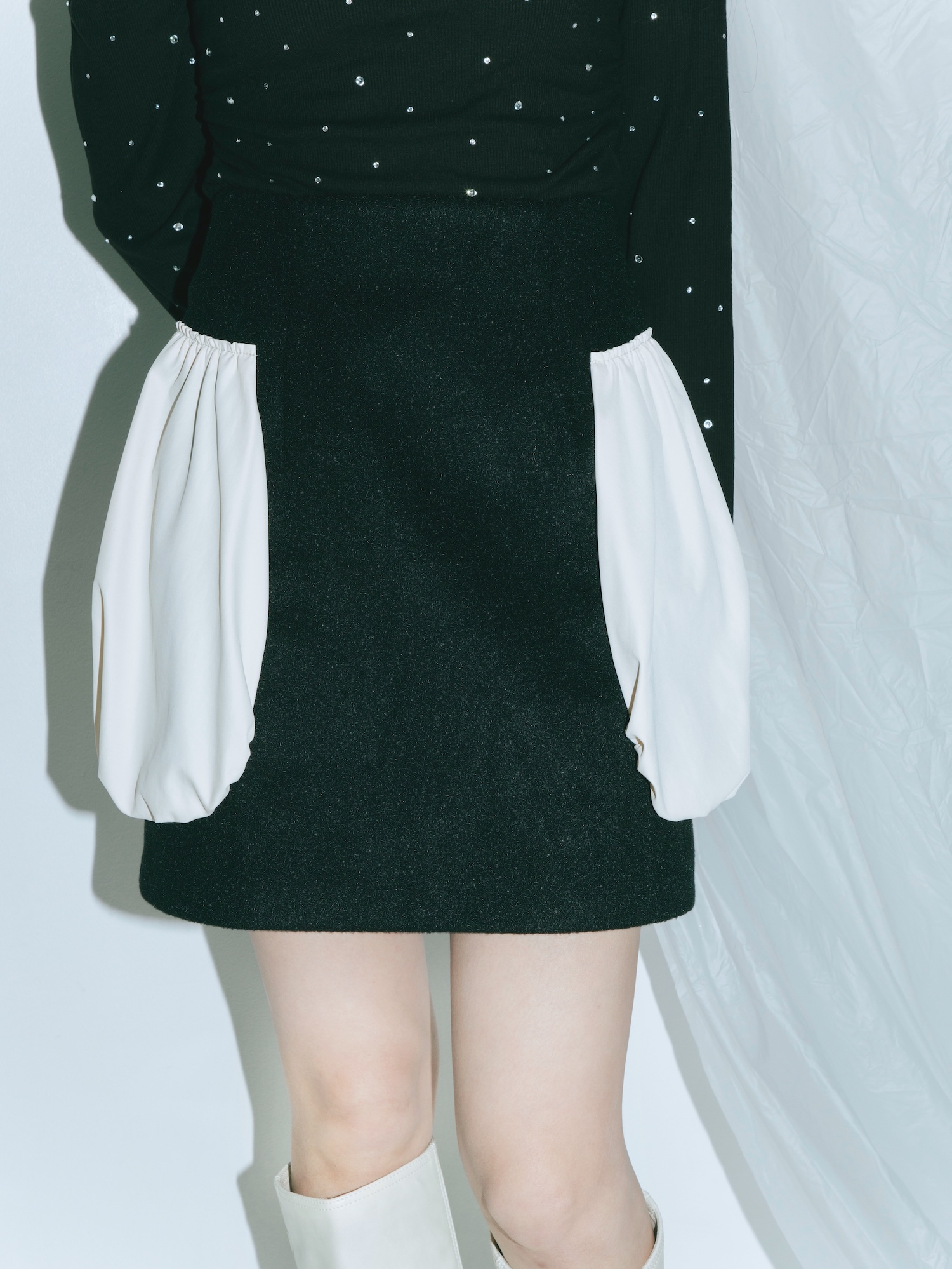 Side Whip Mini Skirt