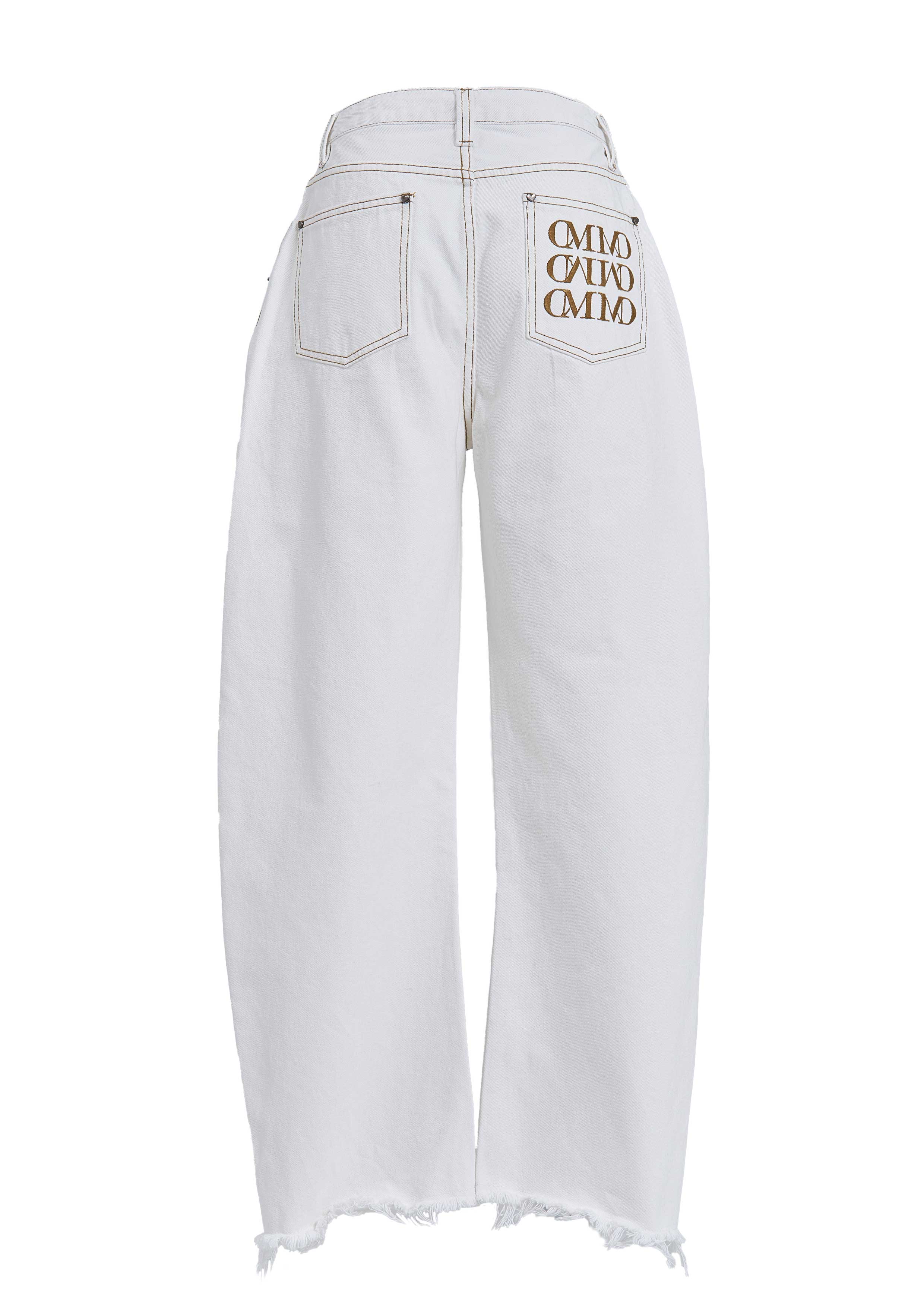 Slit Barrel Denim Pants