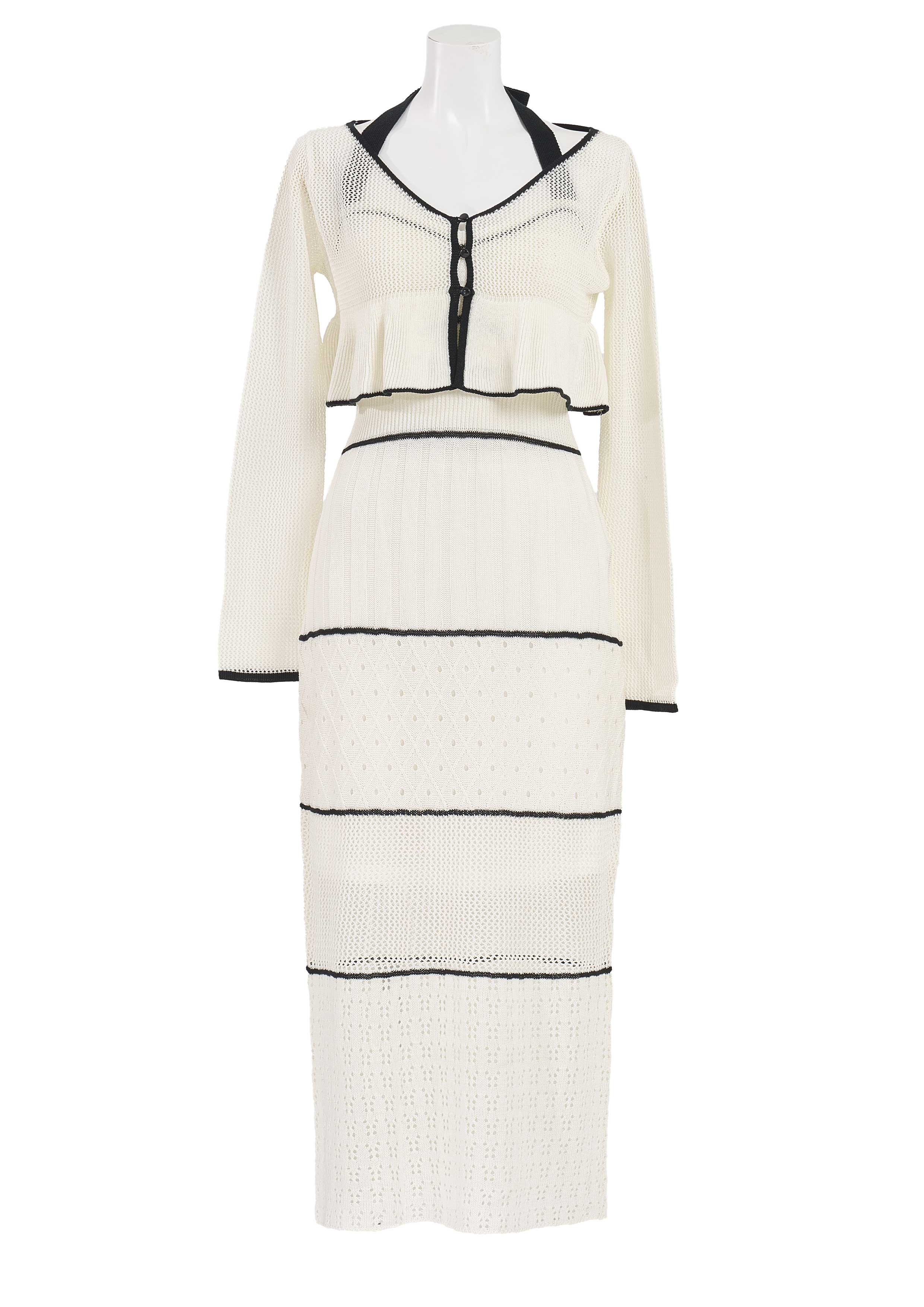 【JOUR by Crayme,】Crochet Knit Dress Set