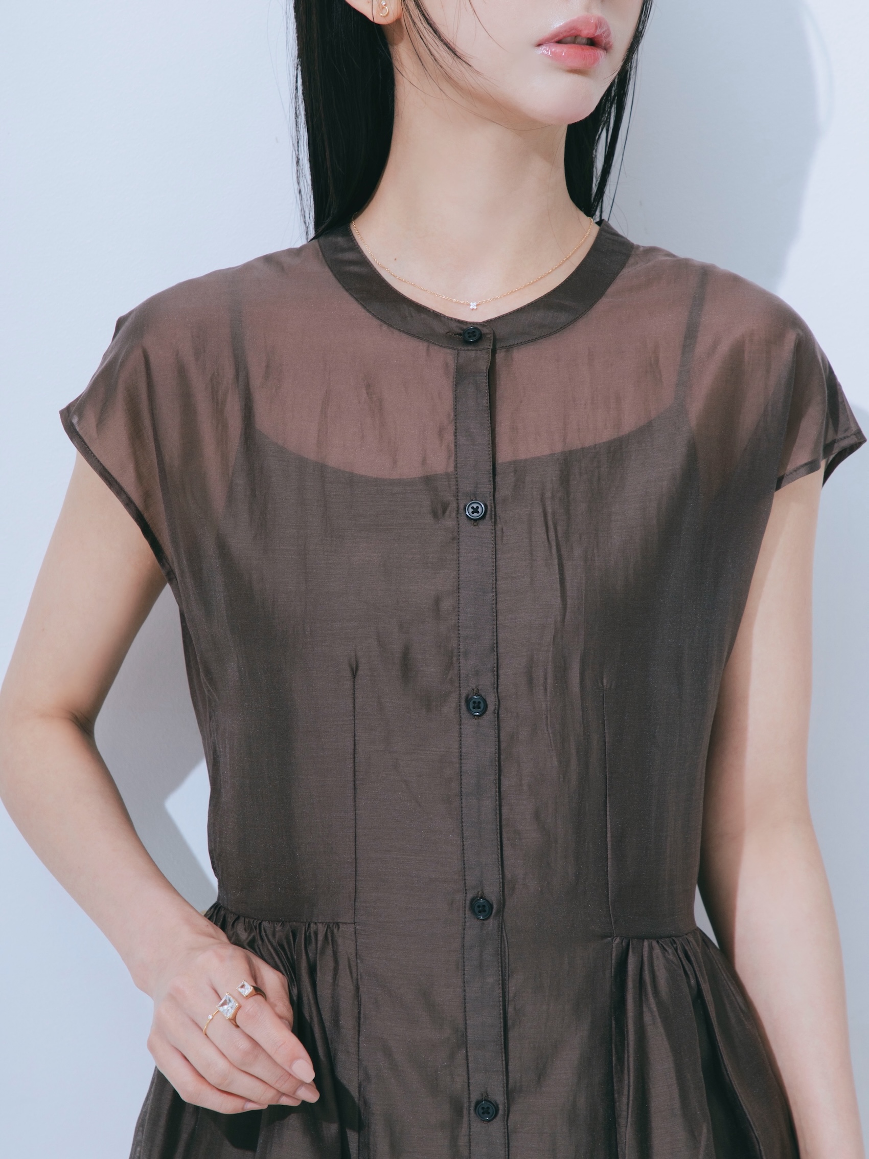 【JOUR by Crayme,】Airy Cool Sheer Dress