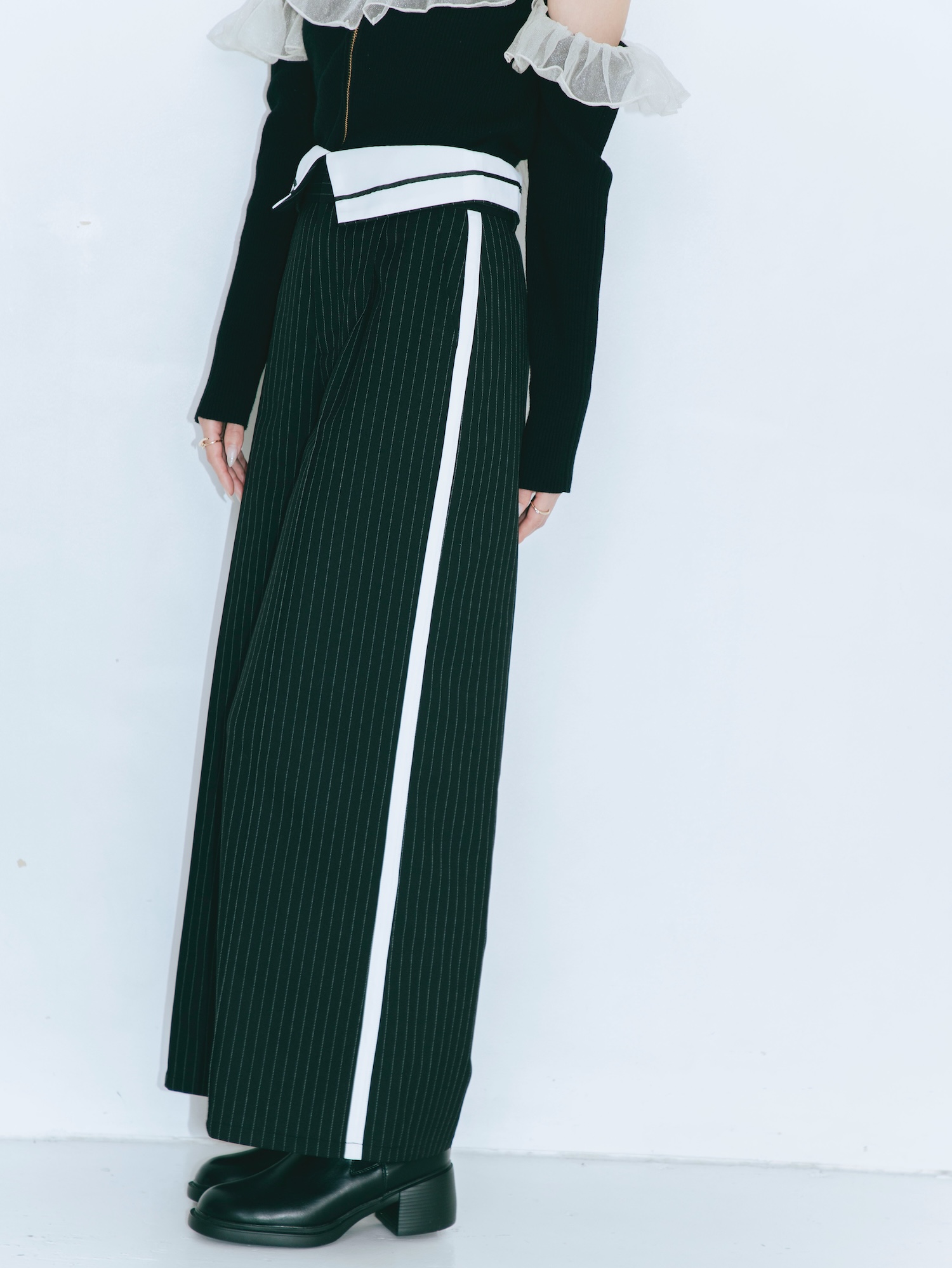 【JOUR by Crayme,】Flap Line Wide Pants