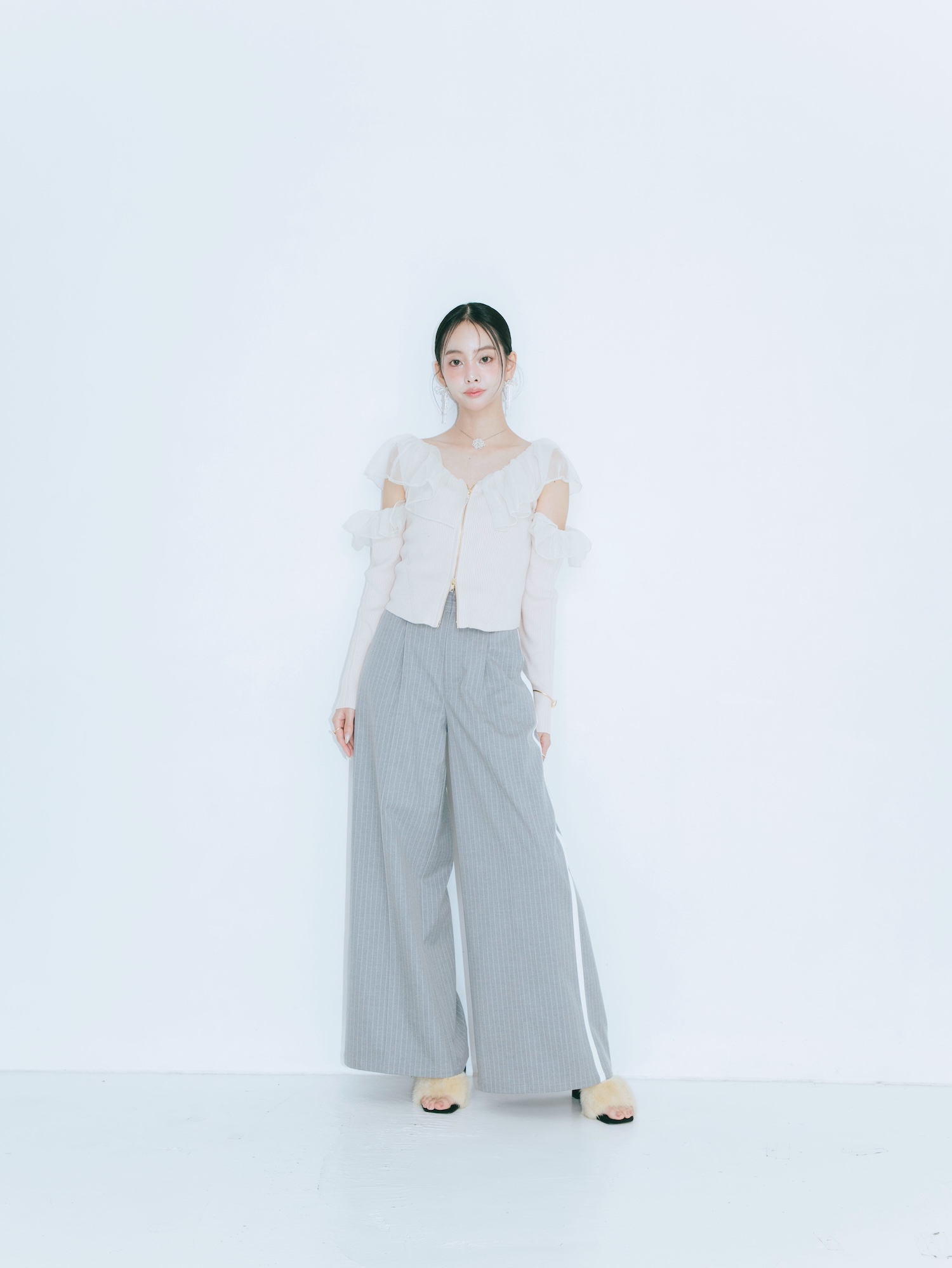 【JOUR by Crayme,】Flap Line Wide Pants