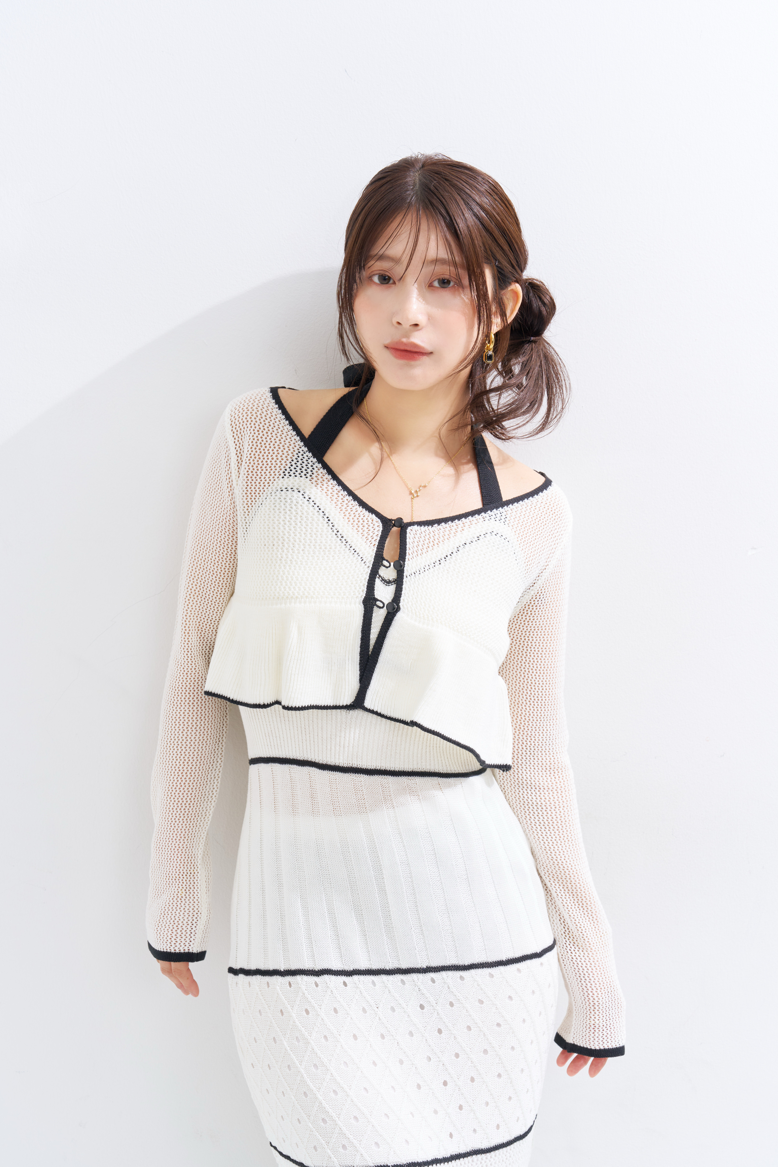 【JOUR by Crayme,】Crochet Knit Dress Set