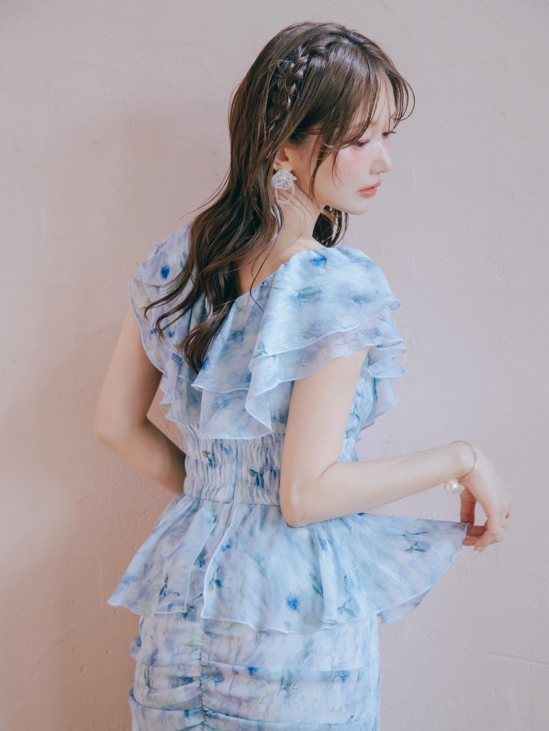 Watercolor Ruffle Dress