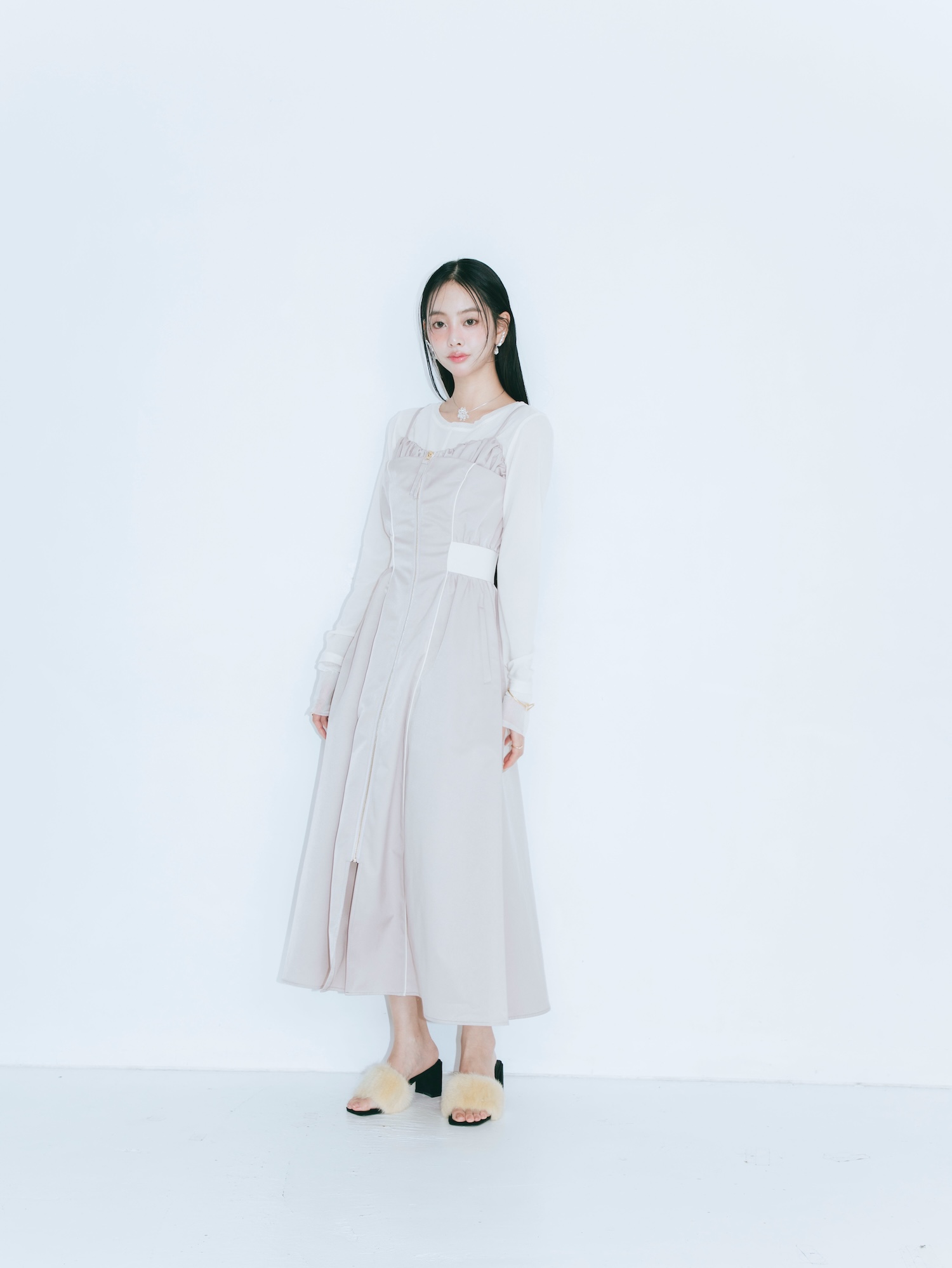 【JOUR by Crayme,】Mix Sheer Tops