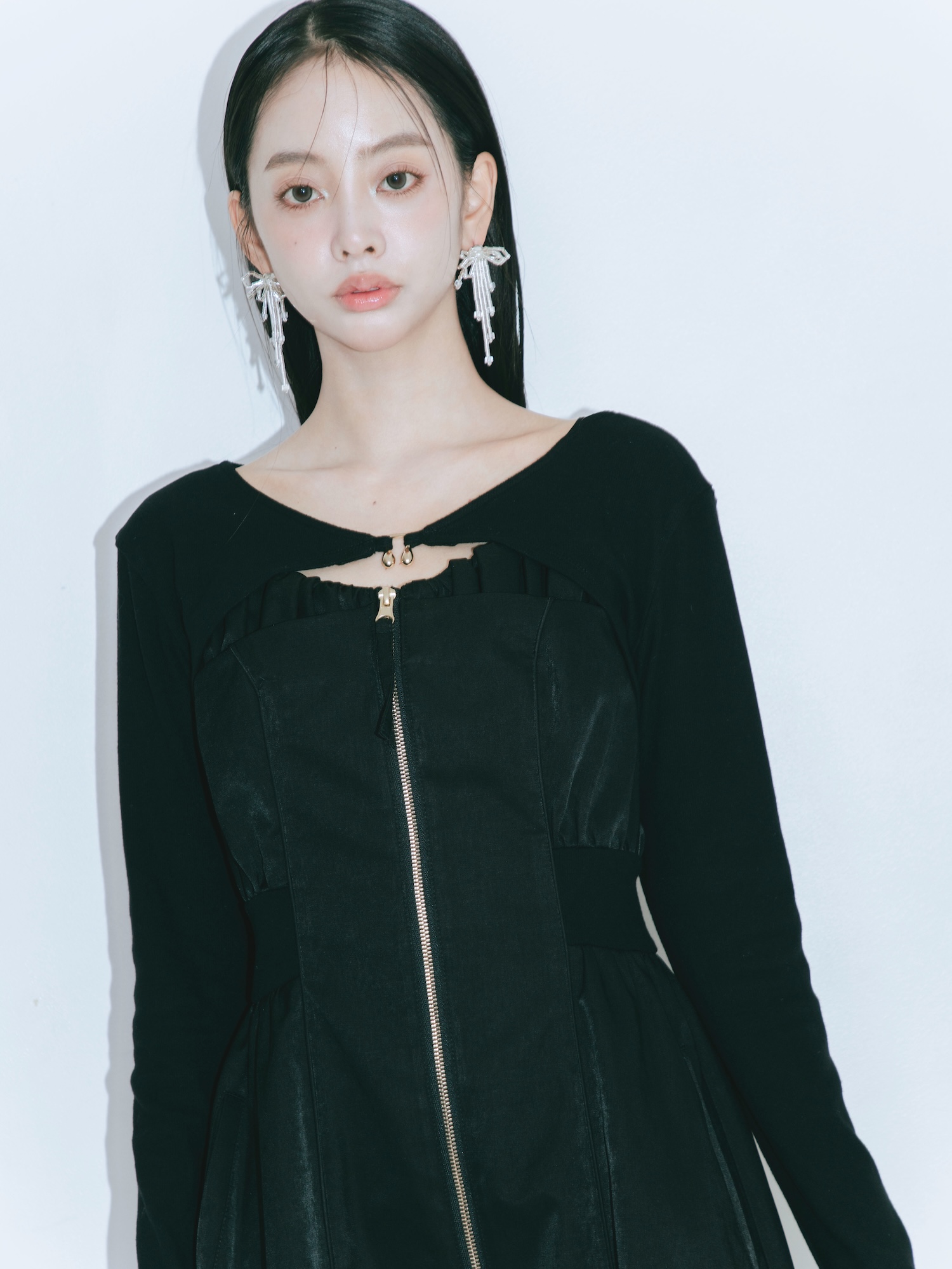 【JOUR by Crayme,】Front Zip Line Dress Set