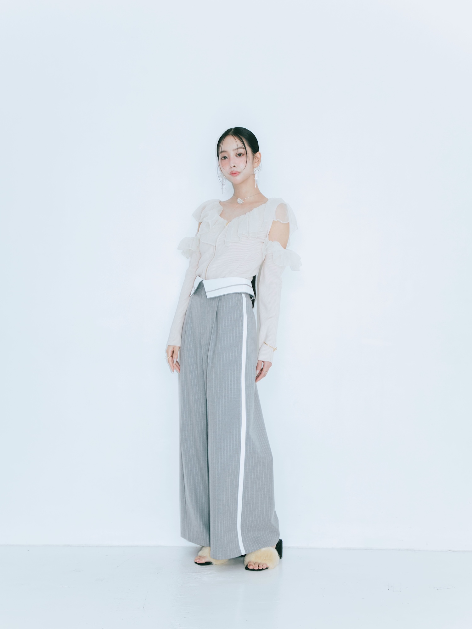 【JOUR by Crayme,】Flap Line Wide Pants