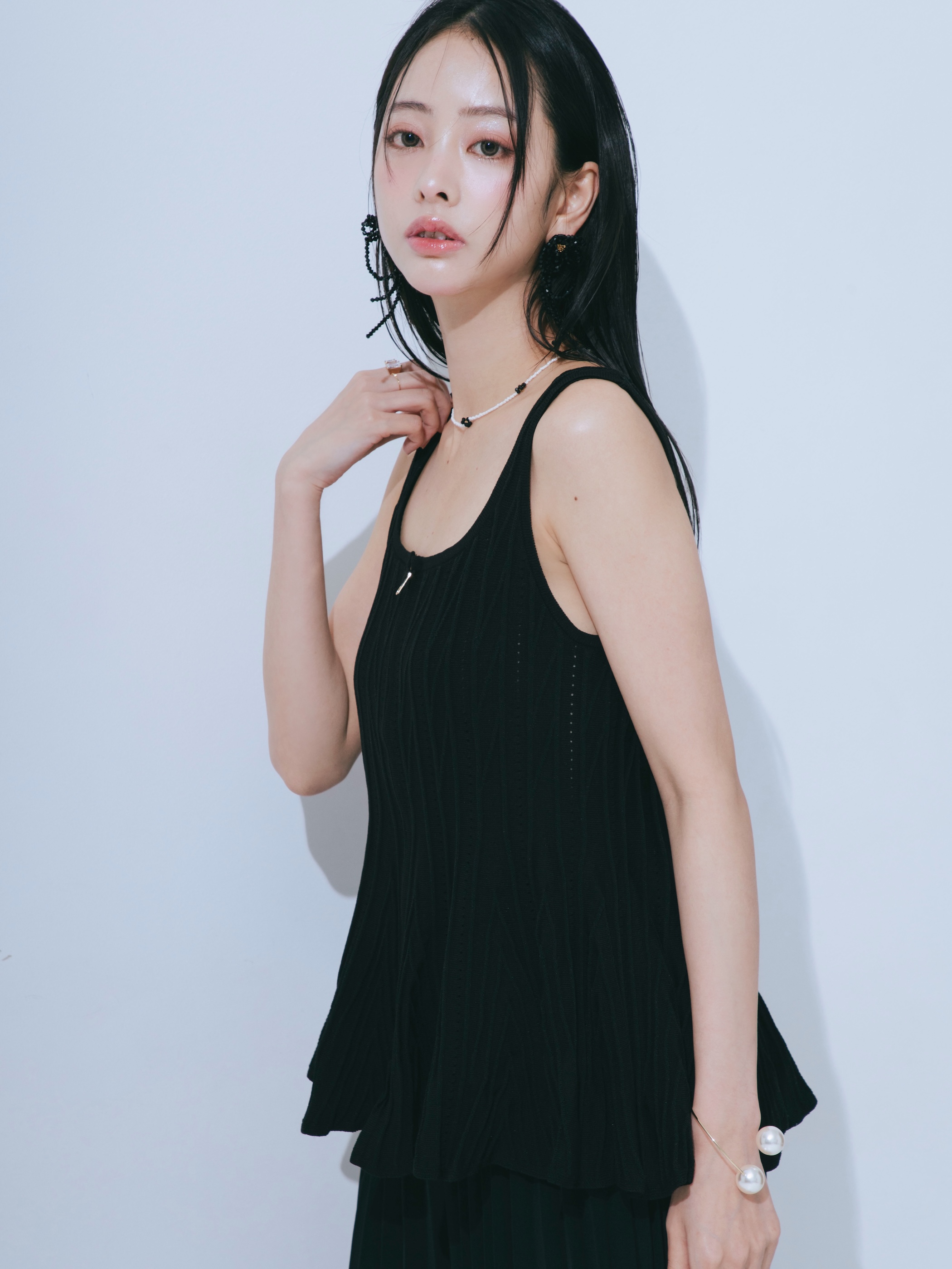 【JOUR by Crayme,】Emboss Peplum Knit