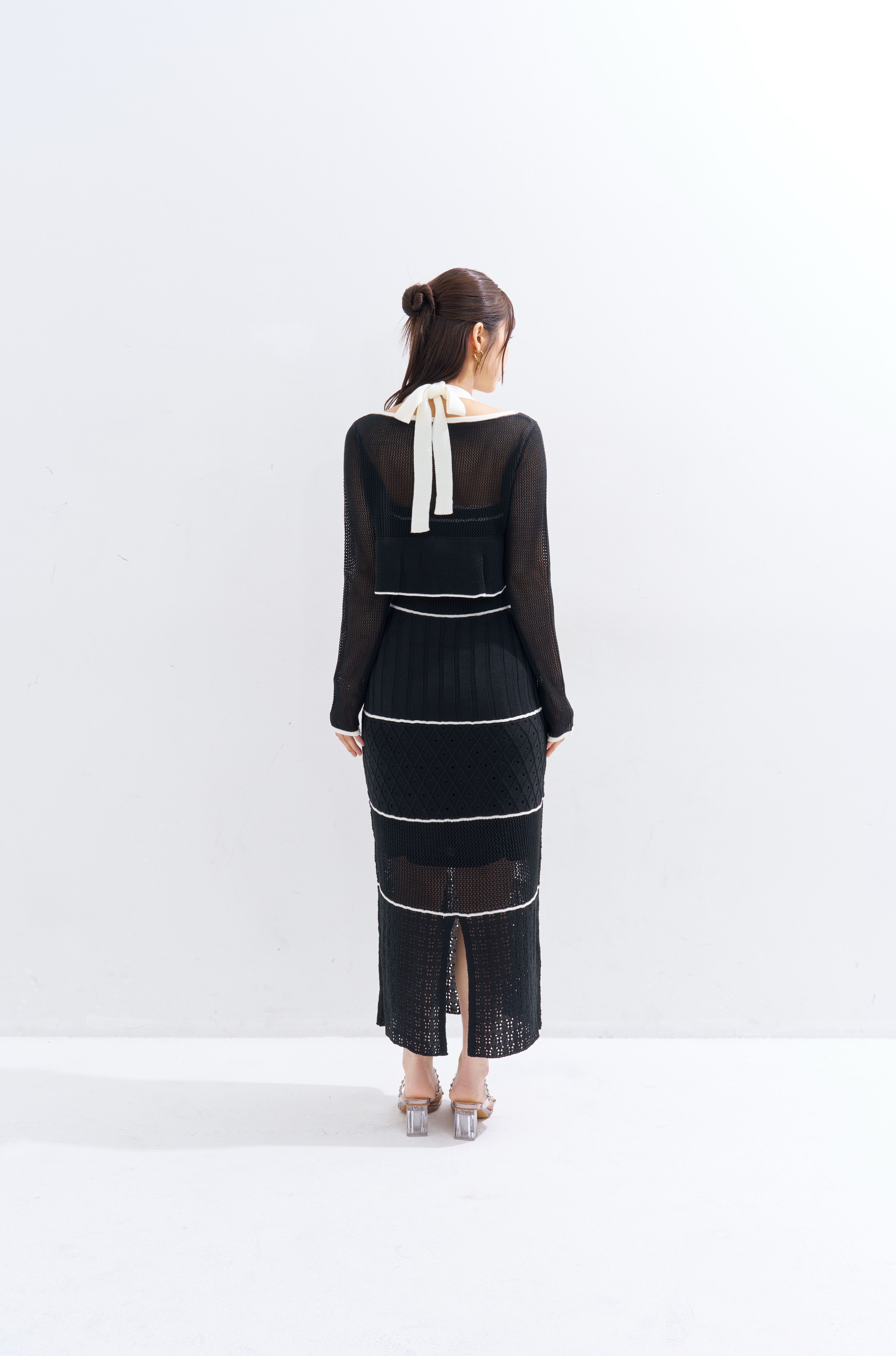 【JOUR by Crayme,】Crochet Knit Dress Set