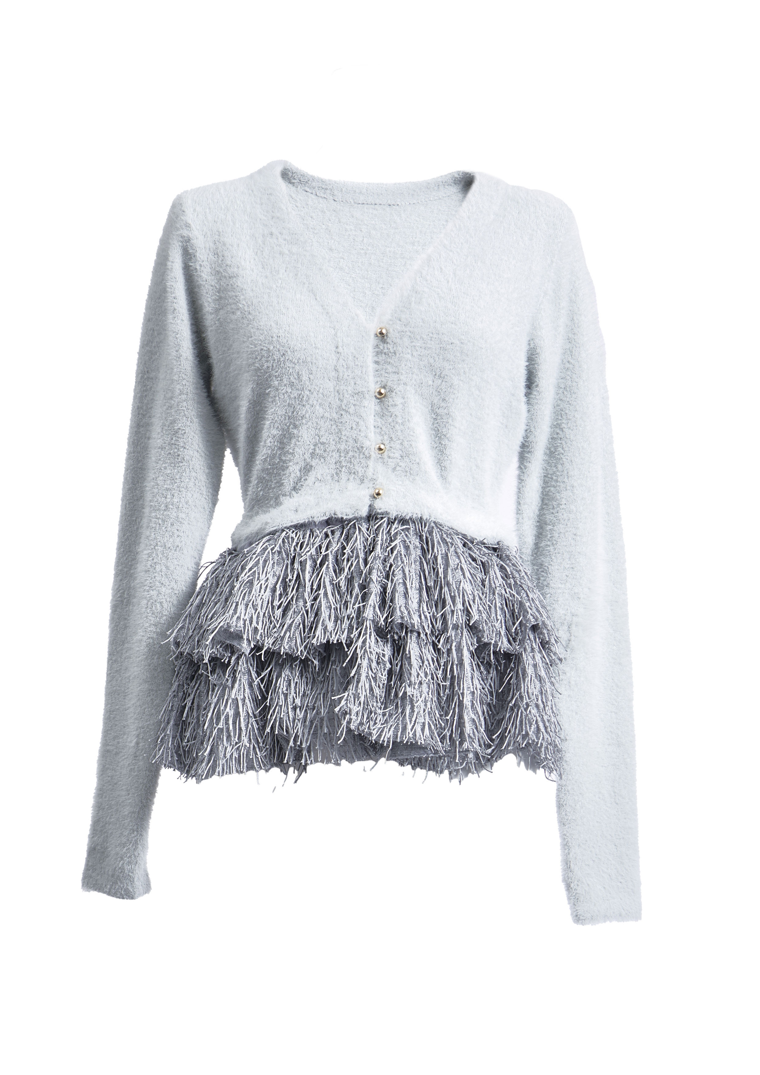 【JOUR by Crayme,】Fringe Peplum Cardigan