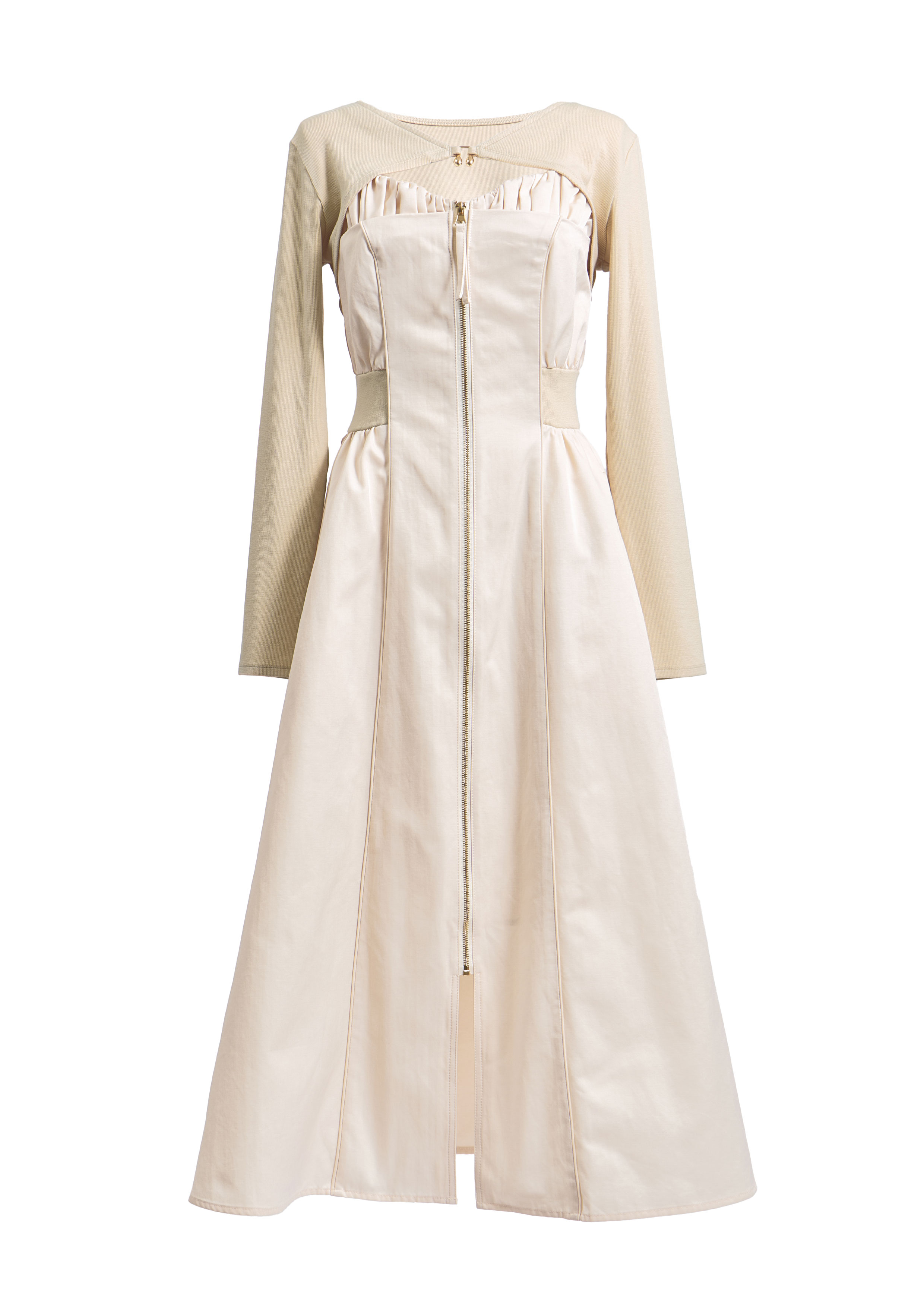 【JOUR by Crayme,】Front Zip Line Dress Set