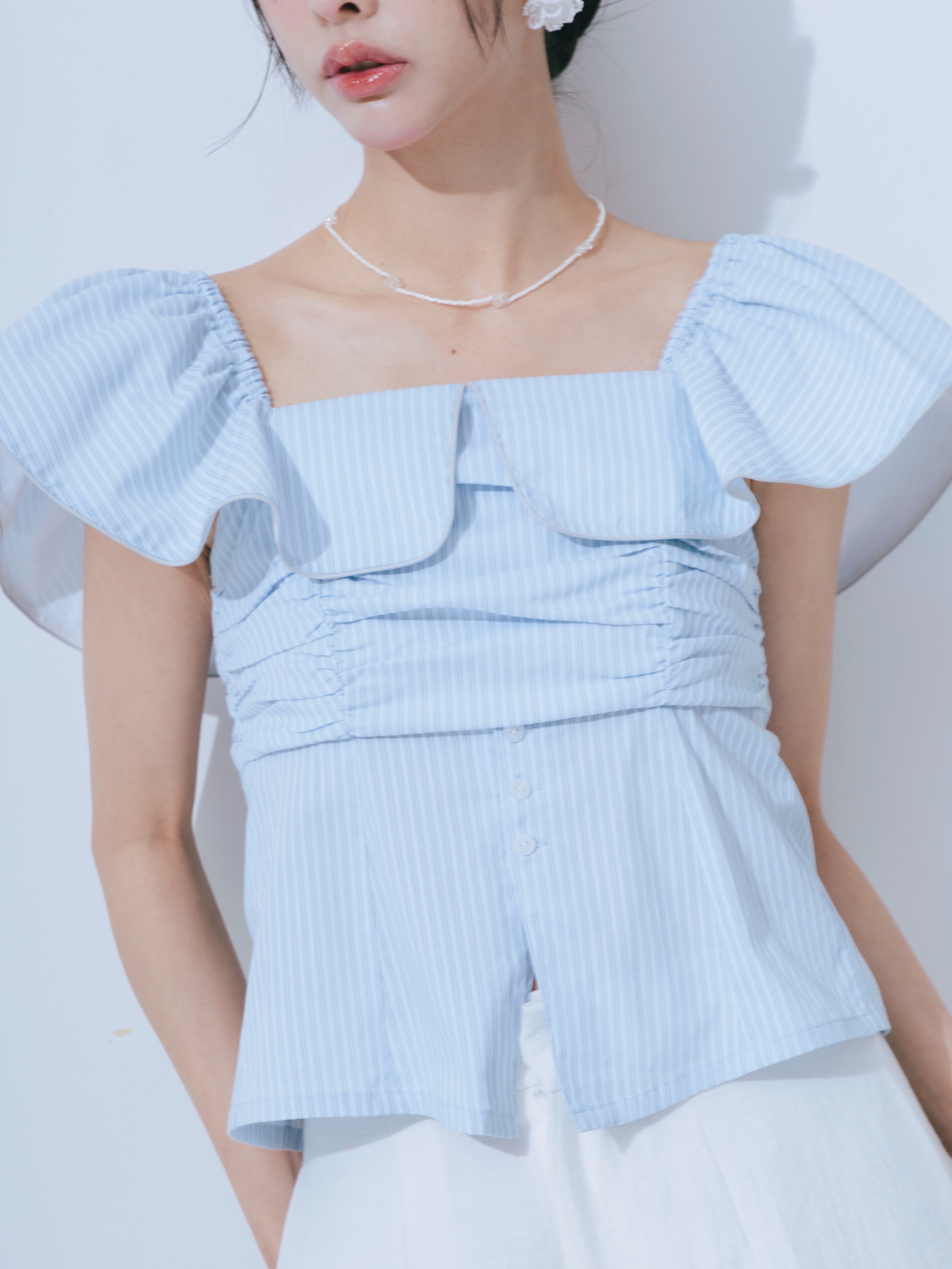 【JOUR by Crayme,】2way Frill Shirt Tops