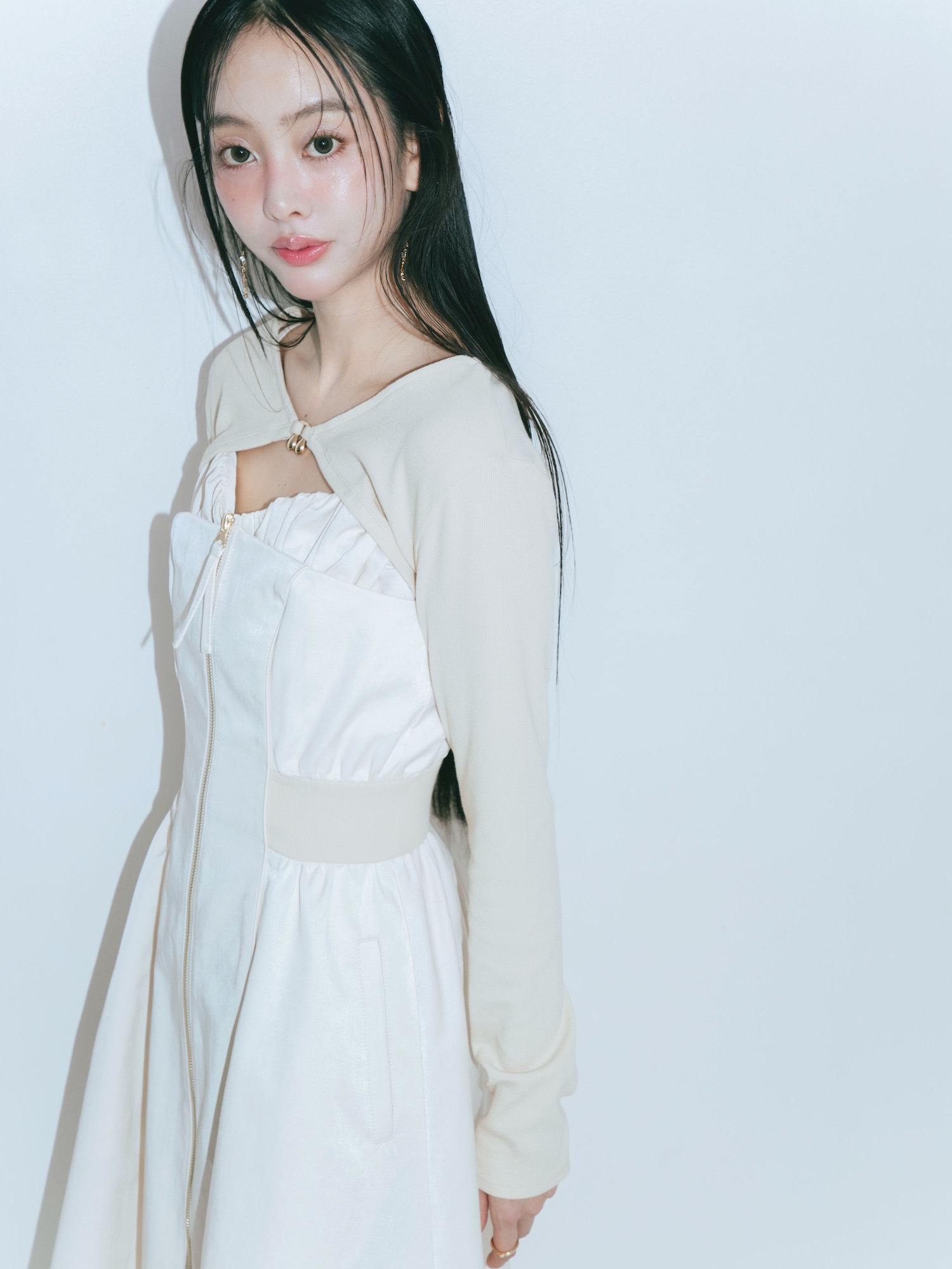 【JOUR by Crayme,】Front Zip Line Dress Set