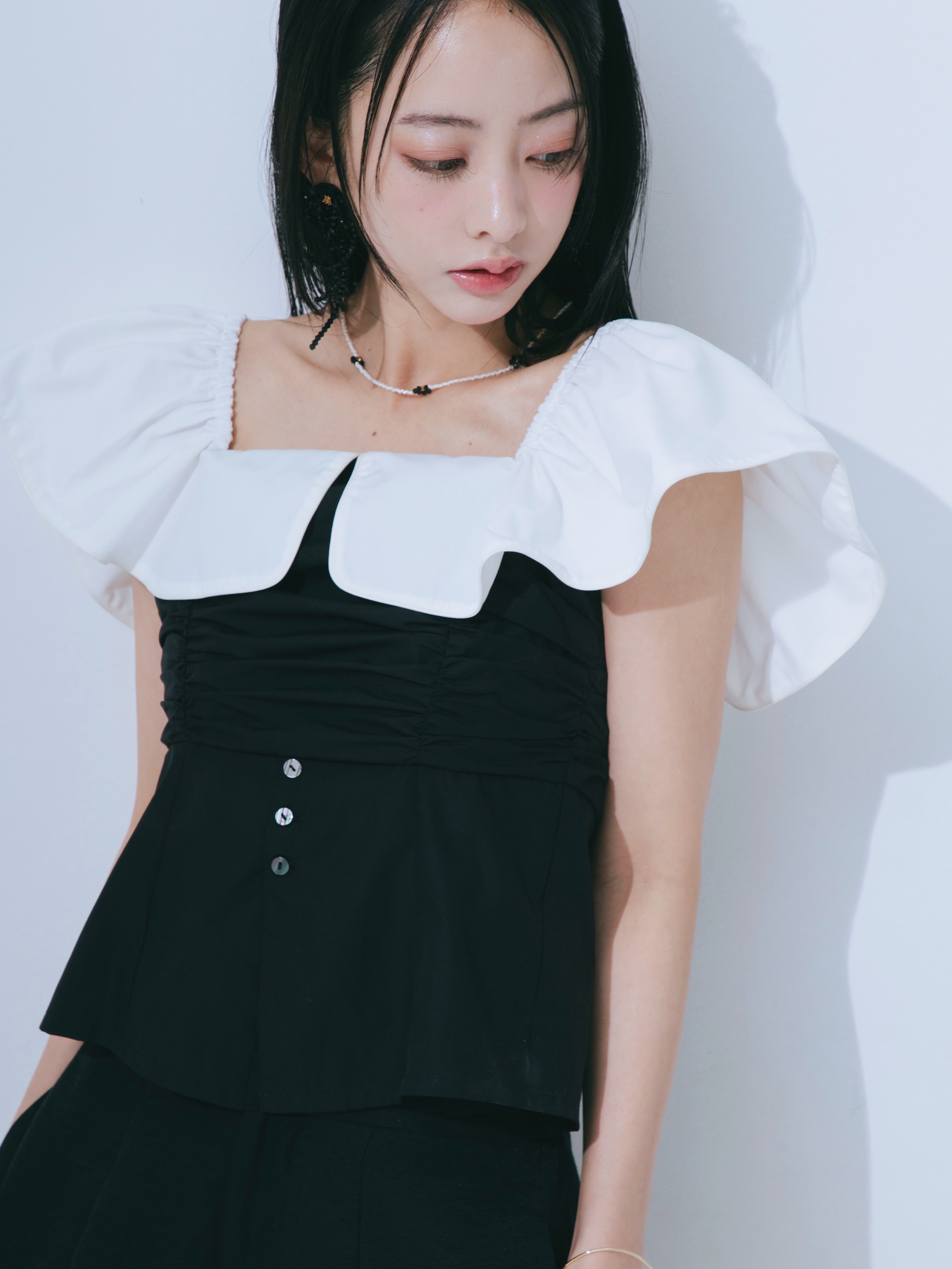 【JOUR by Crayme,】2way Frill Shirt Tops