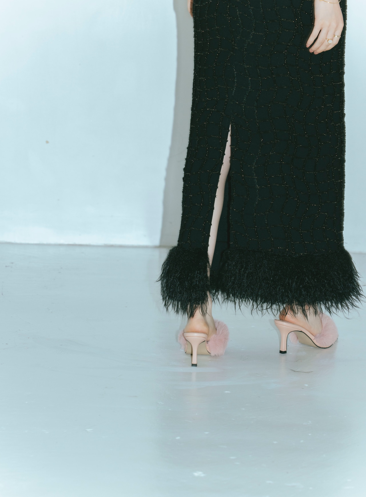 Fur Pointed Toe Mule