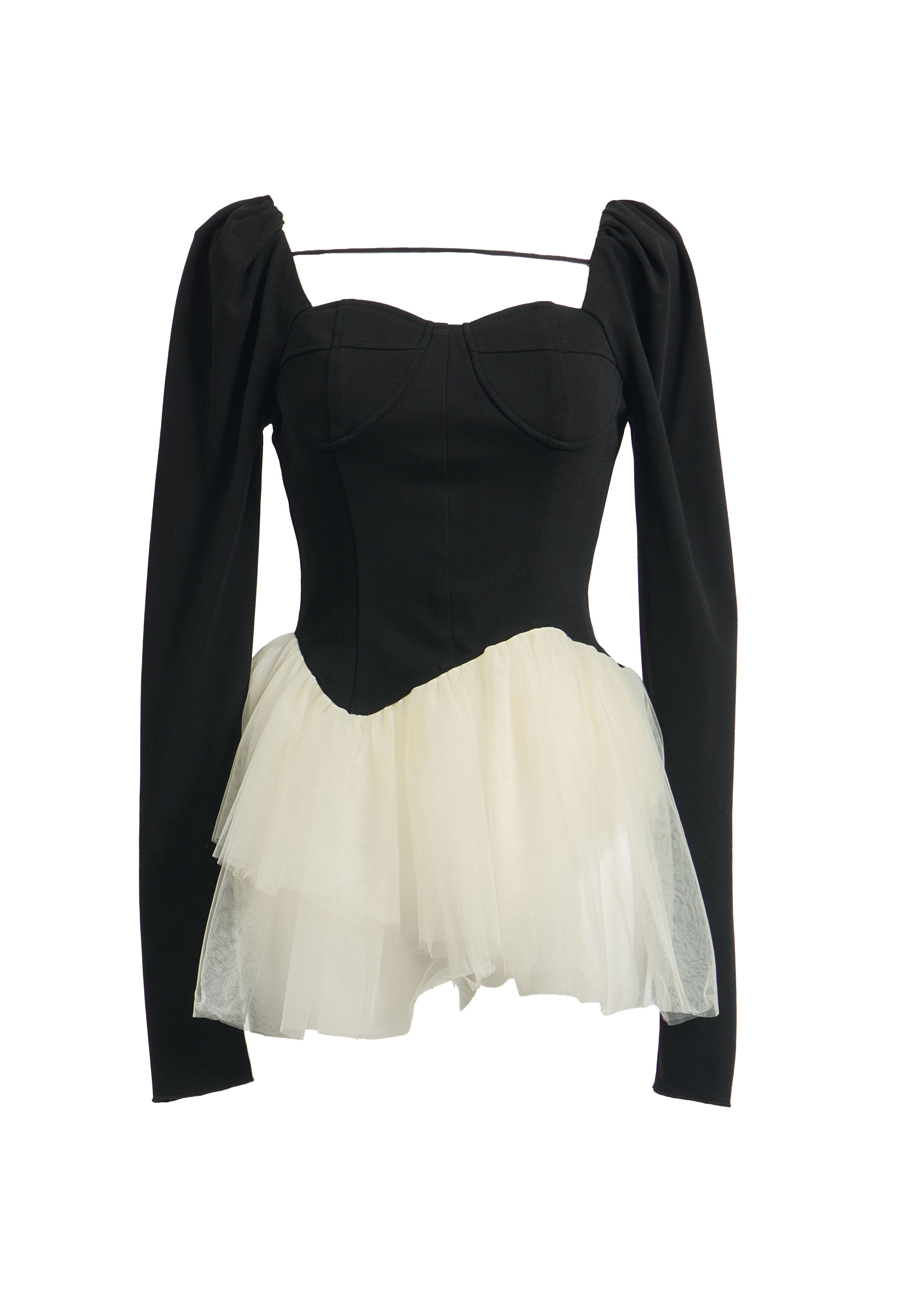 Peplum Tulle Bustier Tops