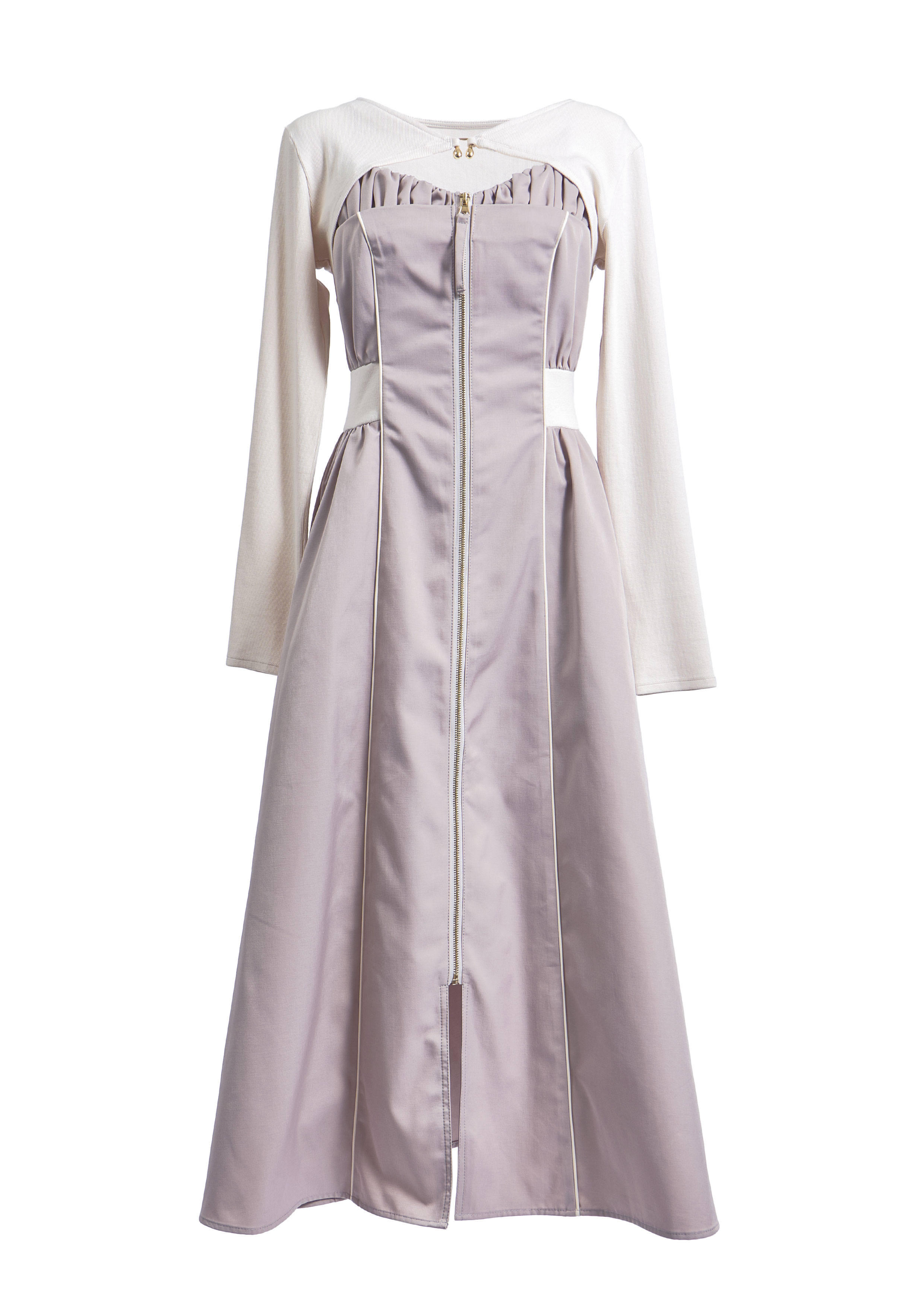 【JOUR by Crayme,】Front Zip Line Dress Set