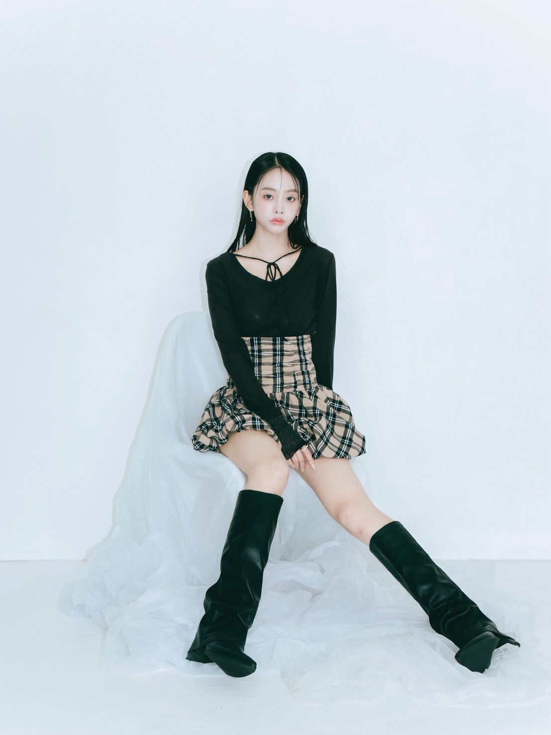 【JOUR by Crayme,】Mix Sheer Tops