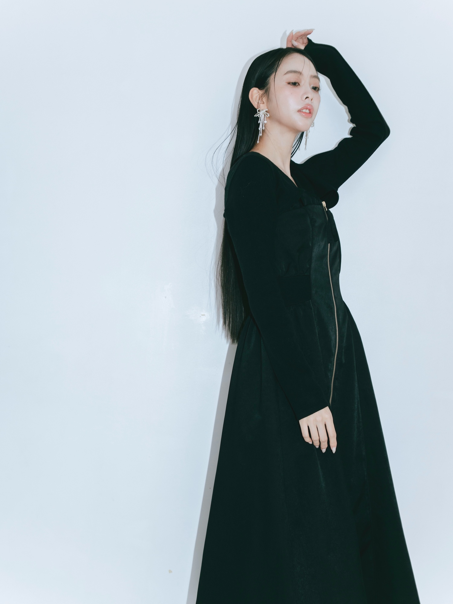 【JOUR by Crayme,】Front Zip Line Dress Set