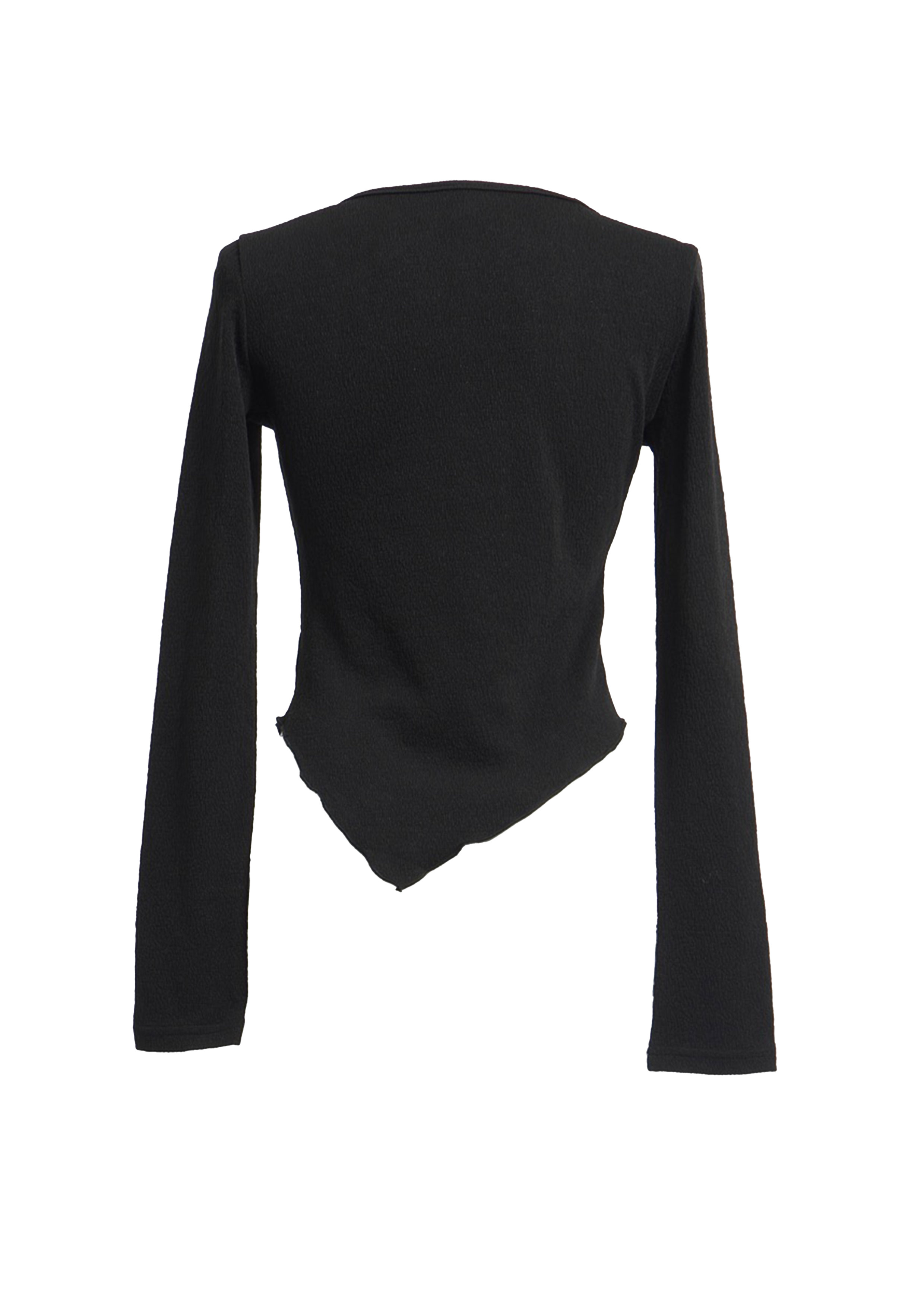 Asymmetry Hem Line Logo Tops