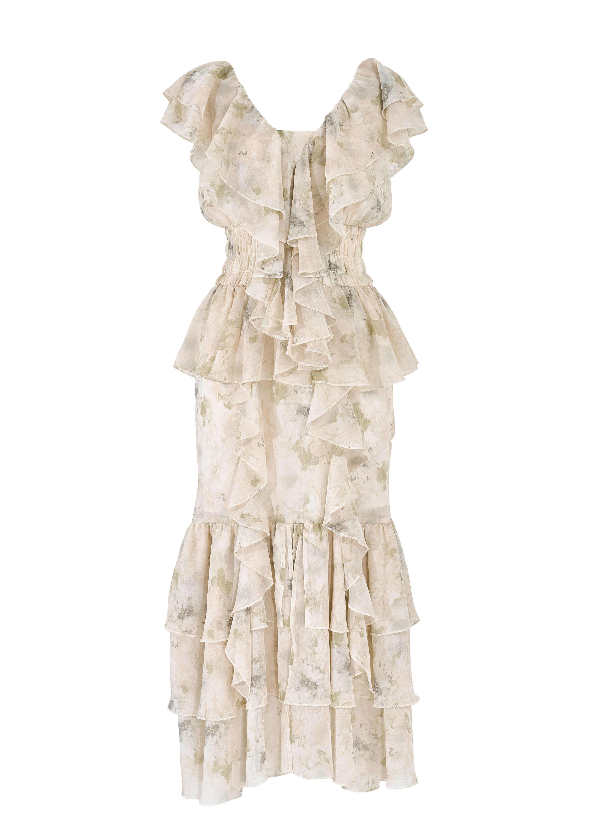 Watercolor Ruffle Dress
