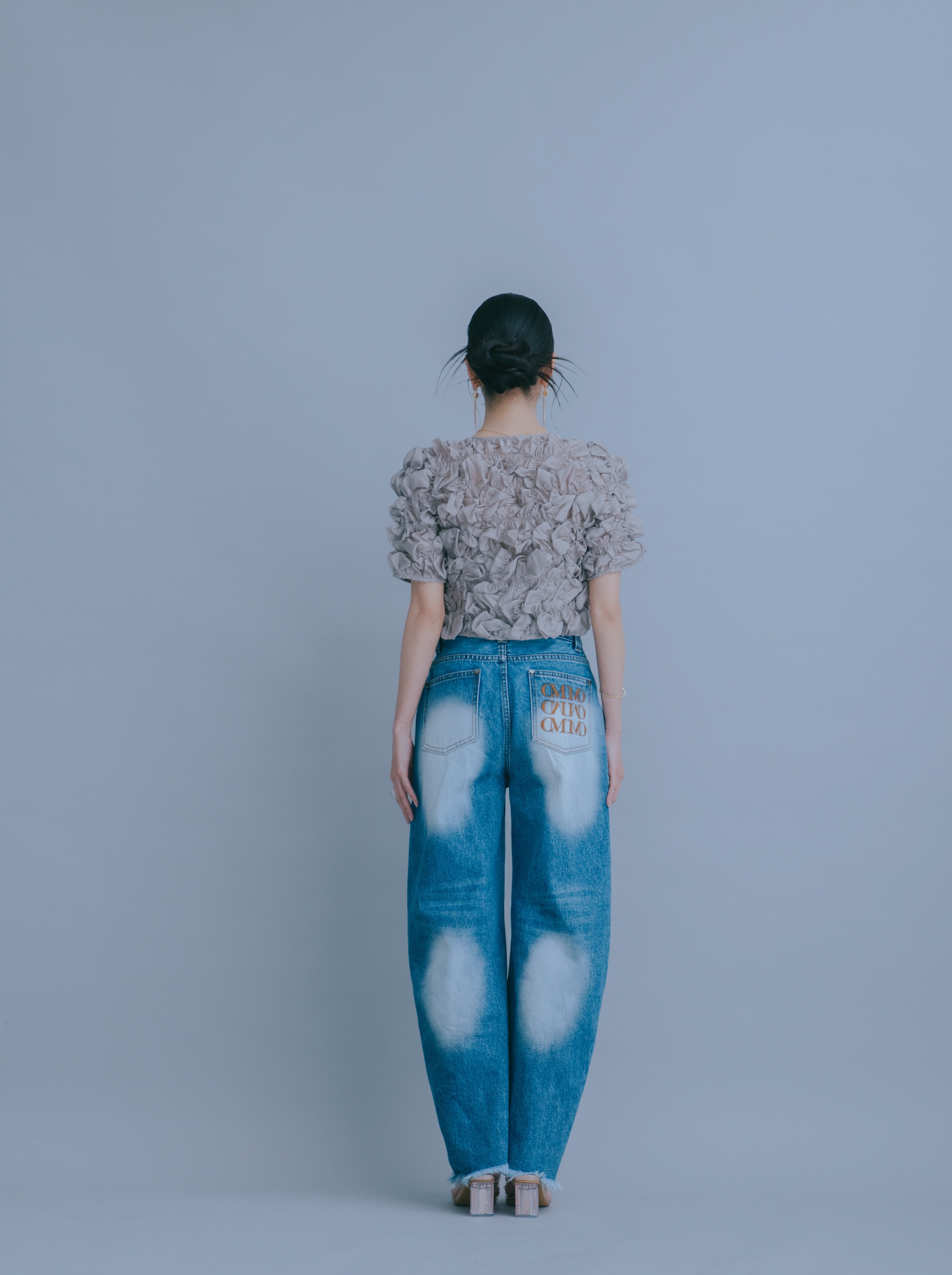 Slit Barrel Denim Pants