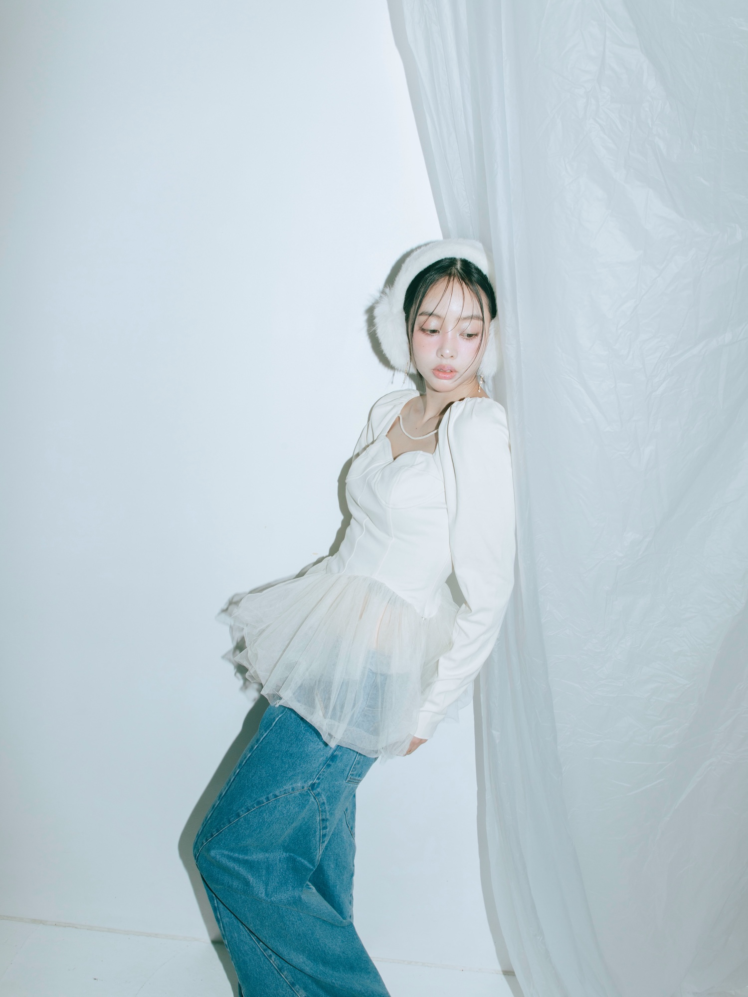 Peplum Tulle Bustier Tops