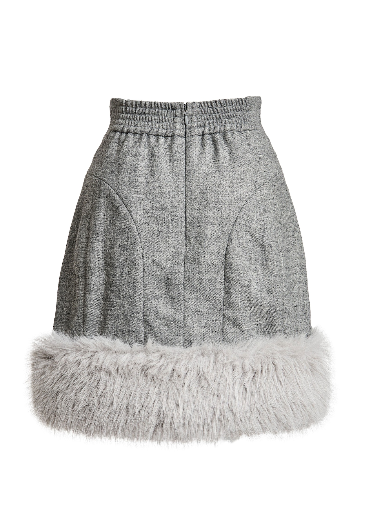 Fur Trim Mini Skirt