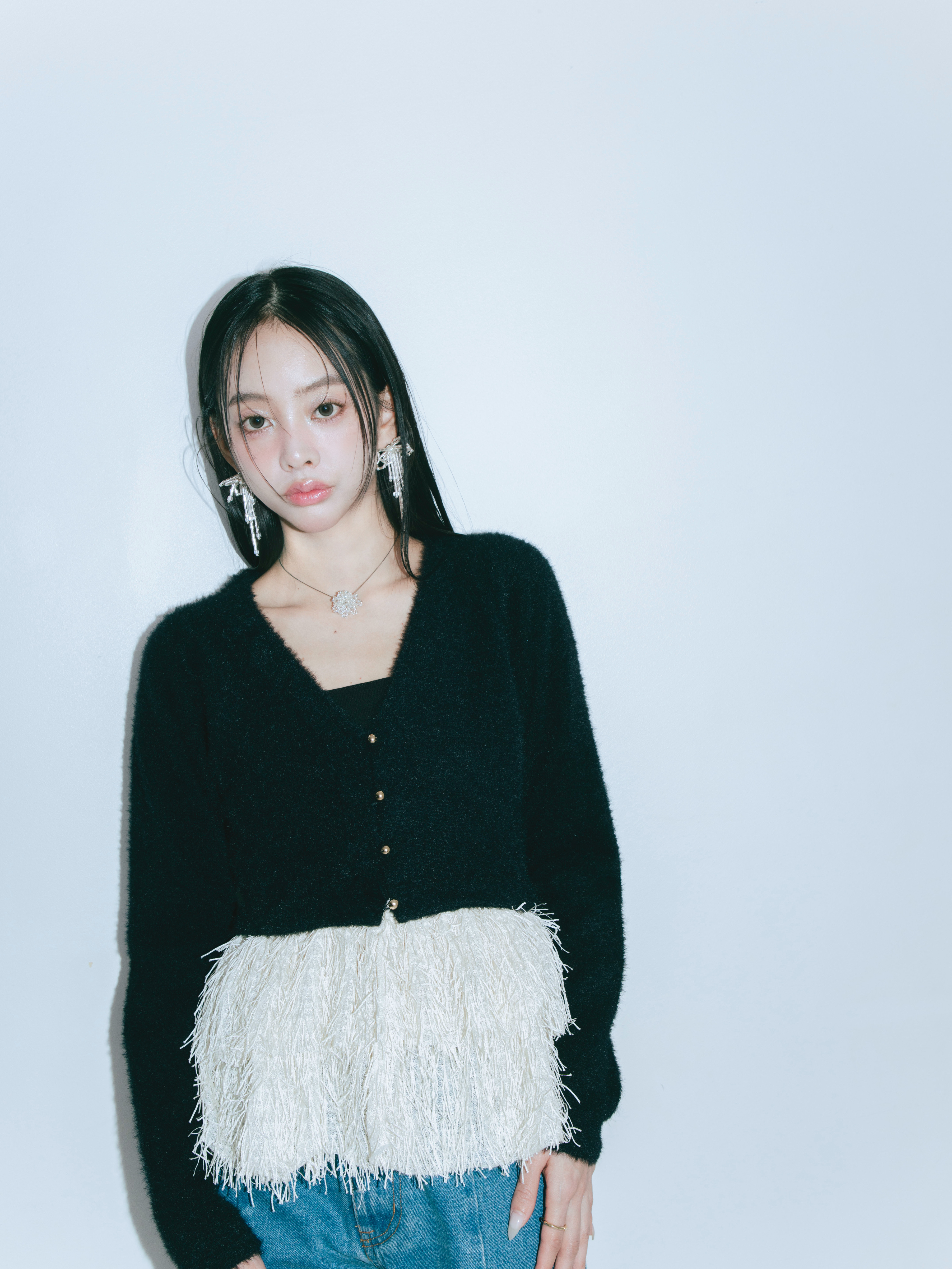 【JOUR by Crayme,】Fringe Peplum Cardigan