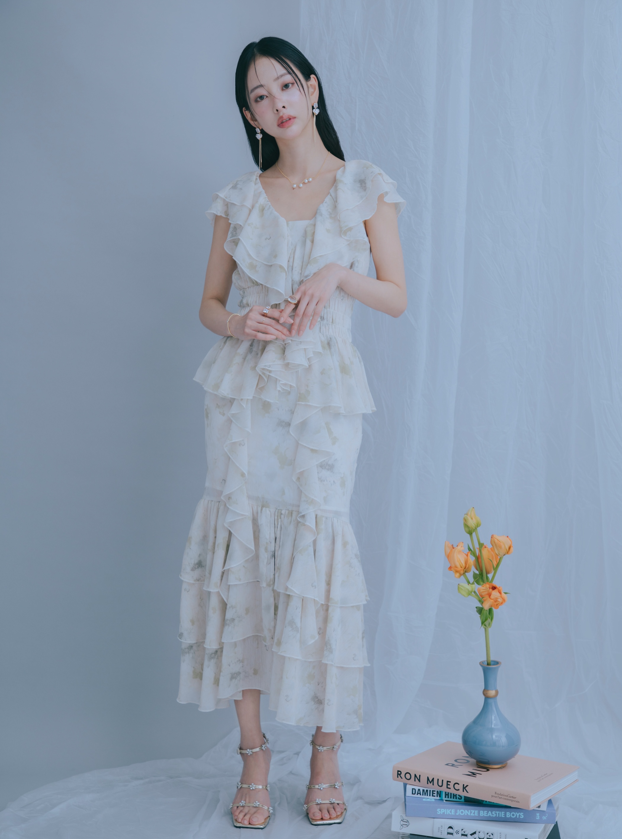 Watercolor Ruffle Dress