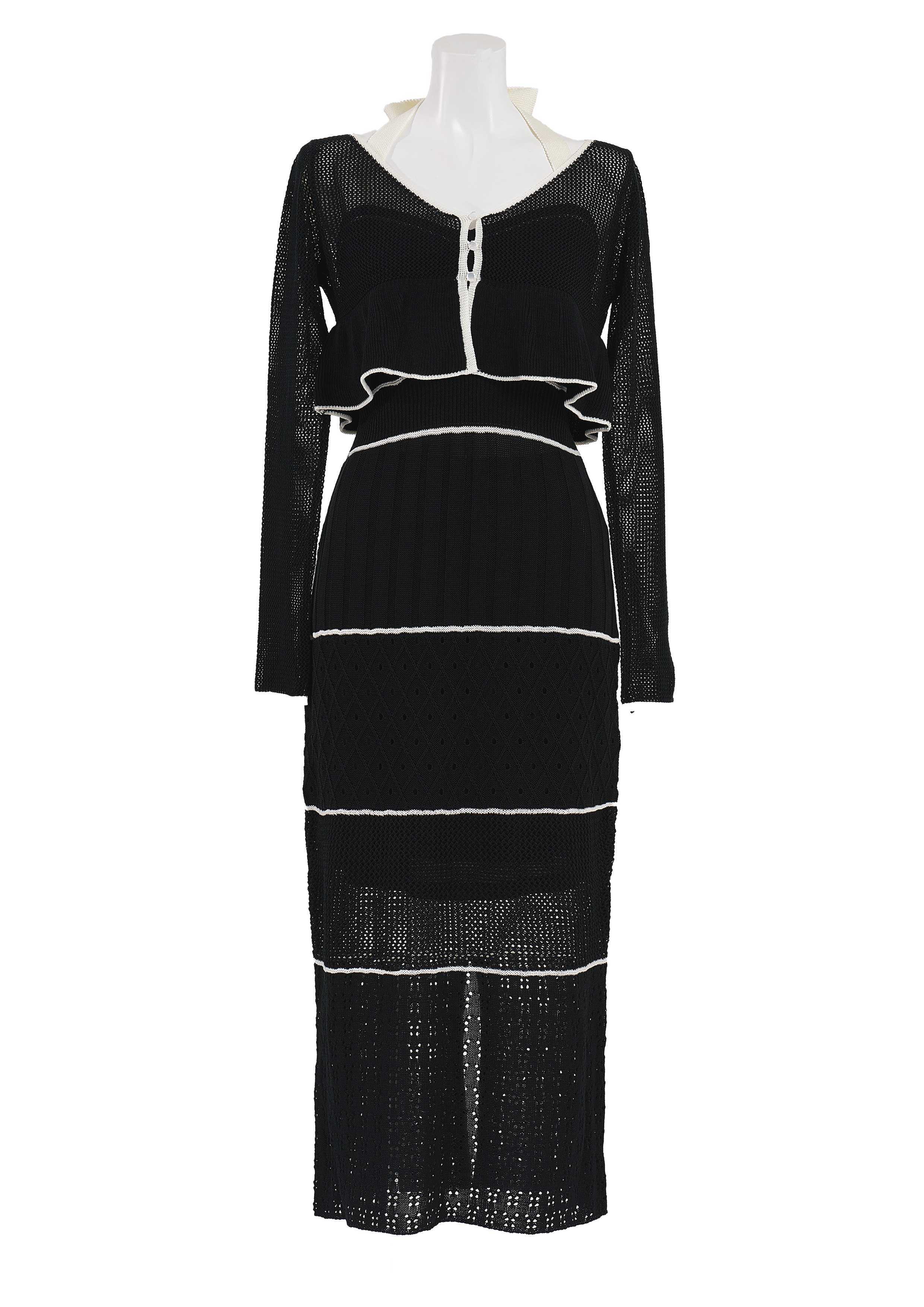 【JOUR by Crayme,】Crochet Knit Dress Set
