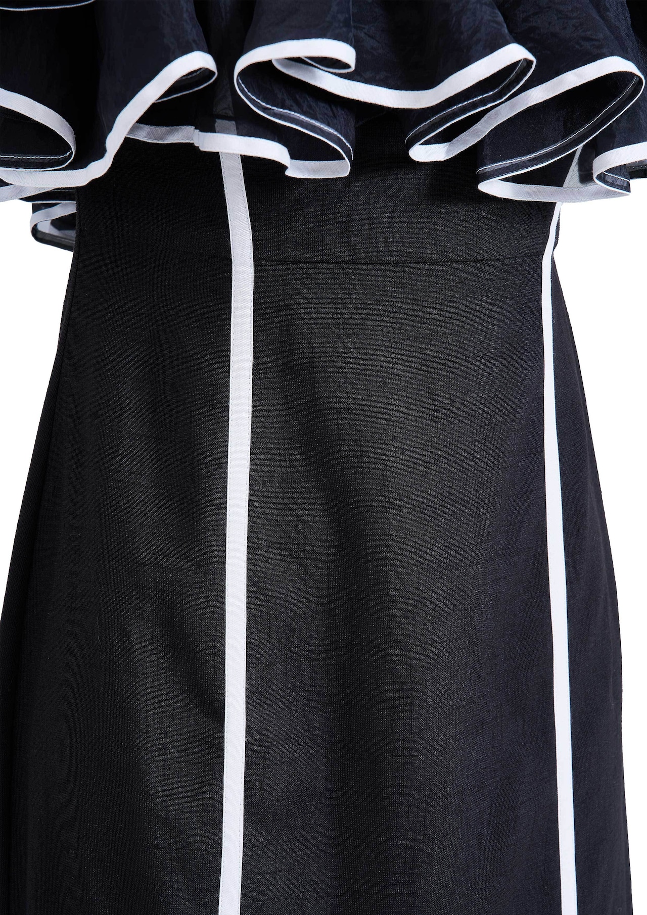 Sheer Frill Piping Dress