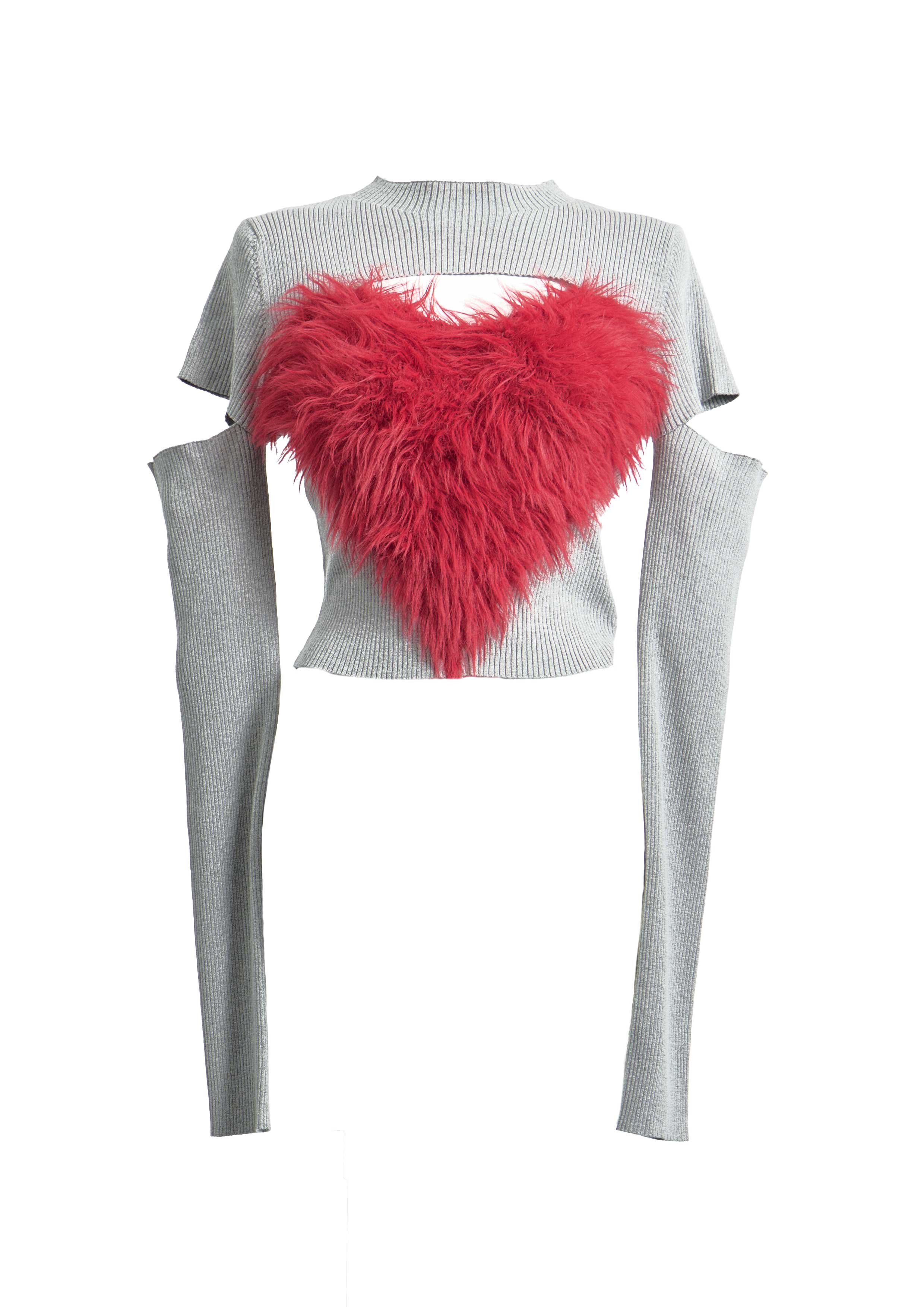 Heart Shaggy Knit