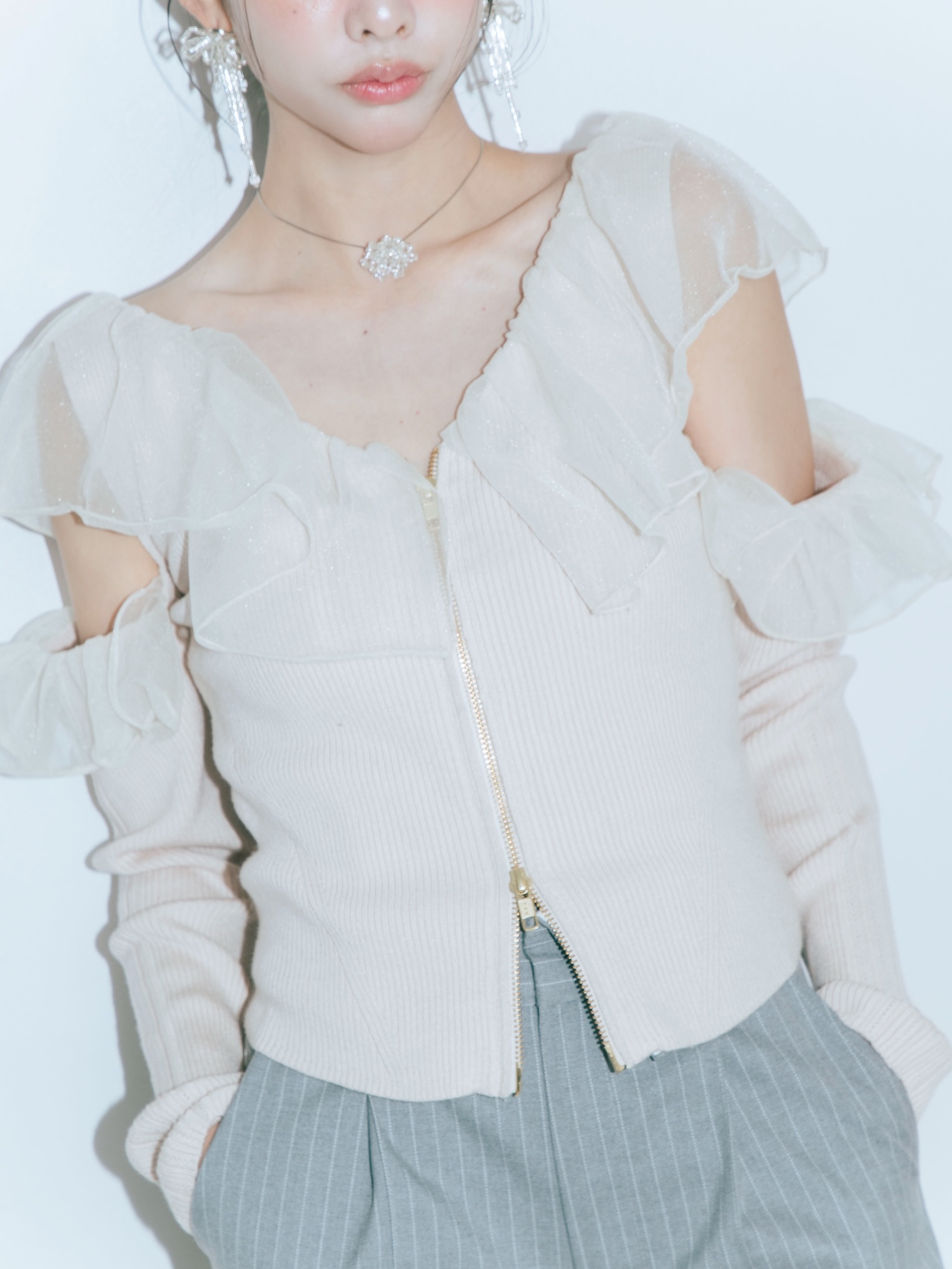 【JOUR by Crayme,】Fairy Frill Knit