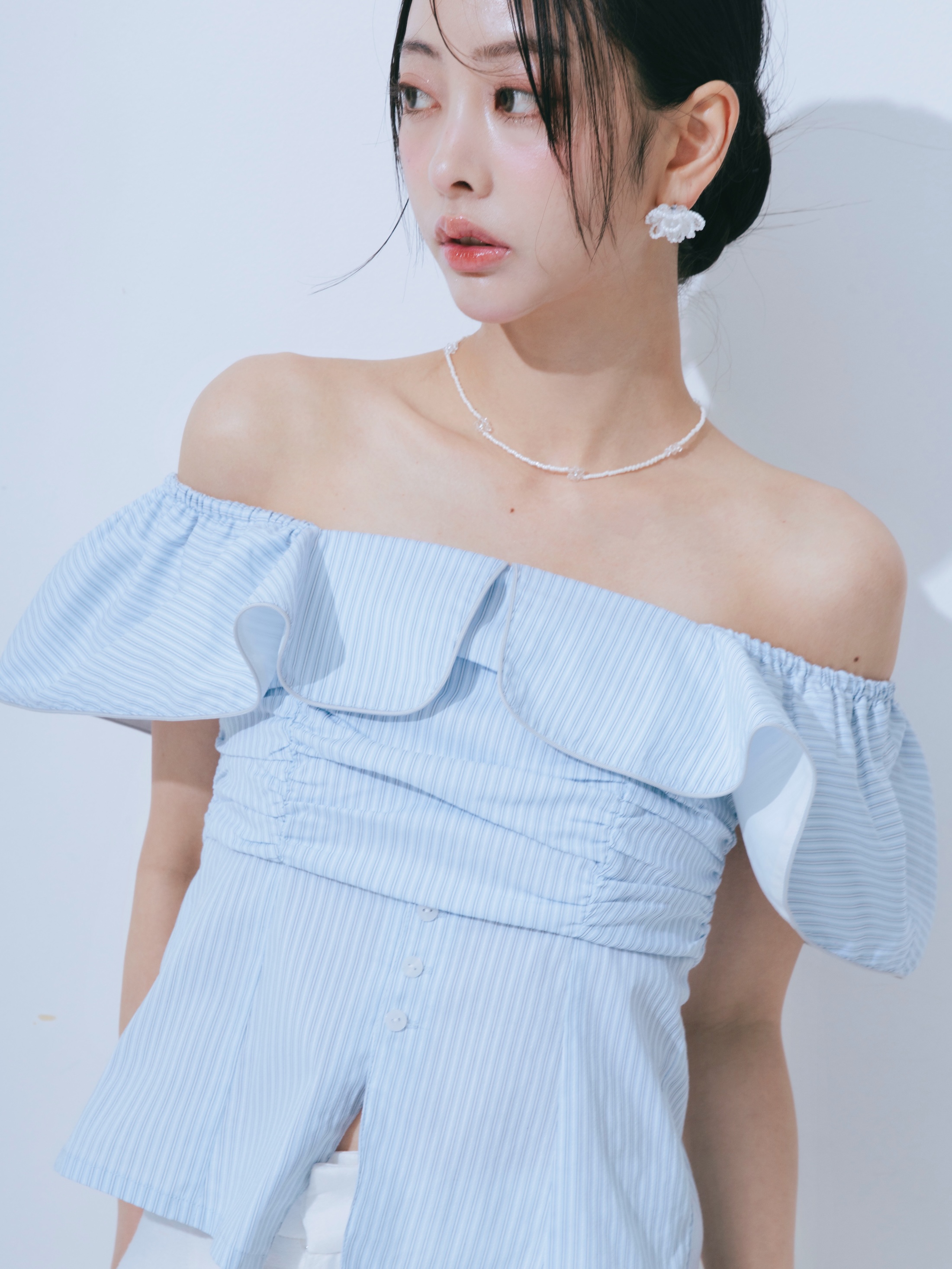 【JOUR by Crayme,】2way Frill Shirt Tops